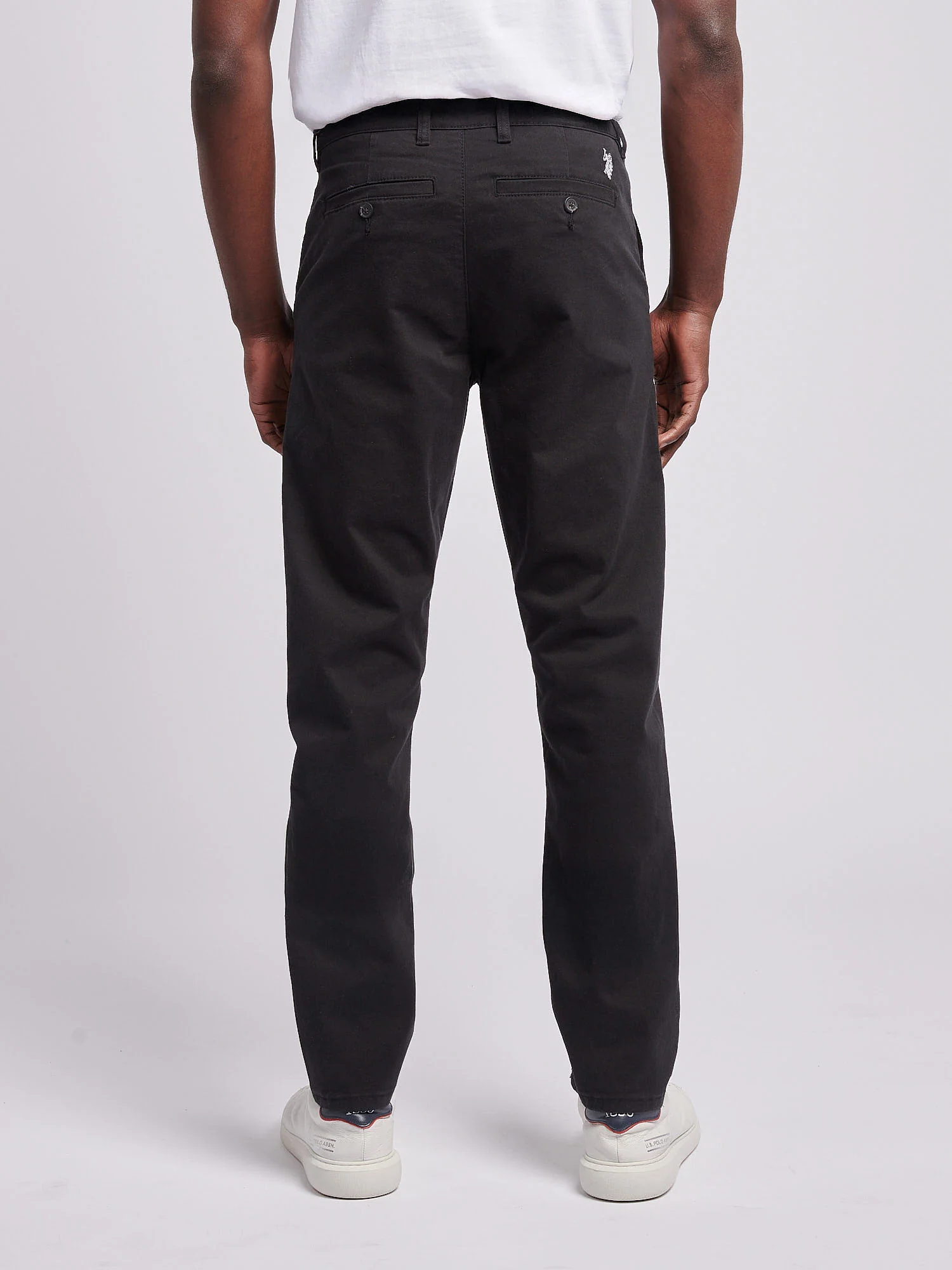 Mens Classic Chinos Black Bright White DHM - Image 4