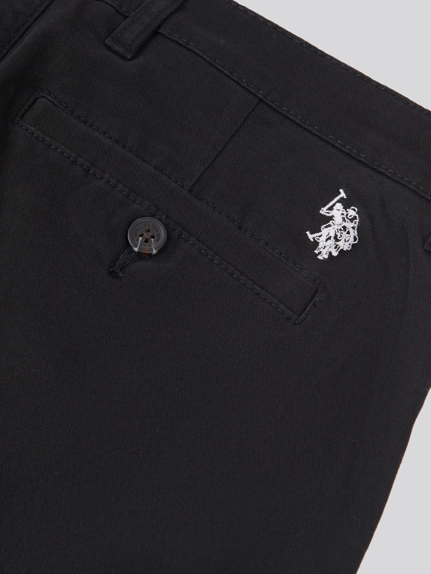 Mens Classic Chinos Black Bright White DHM - Image 9