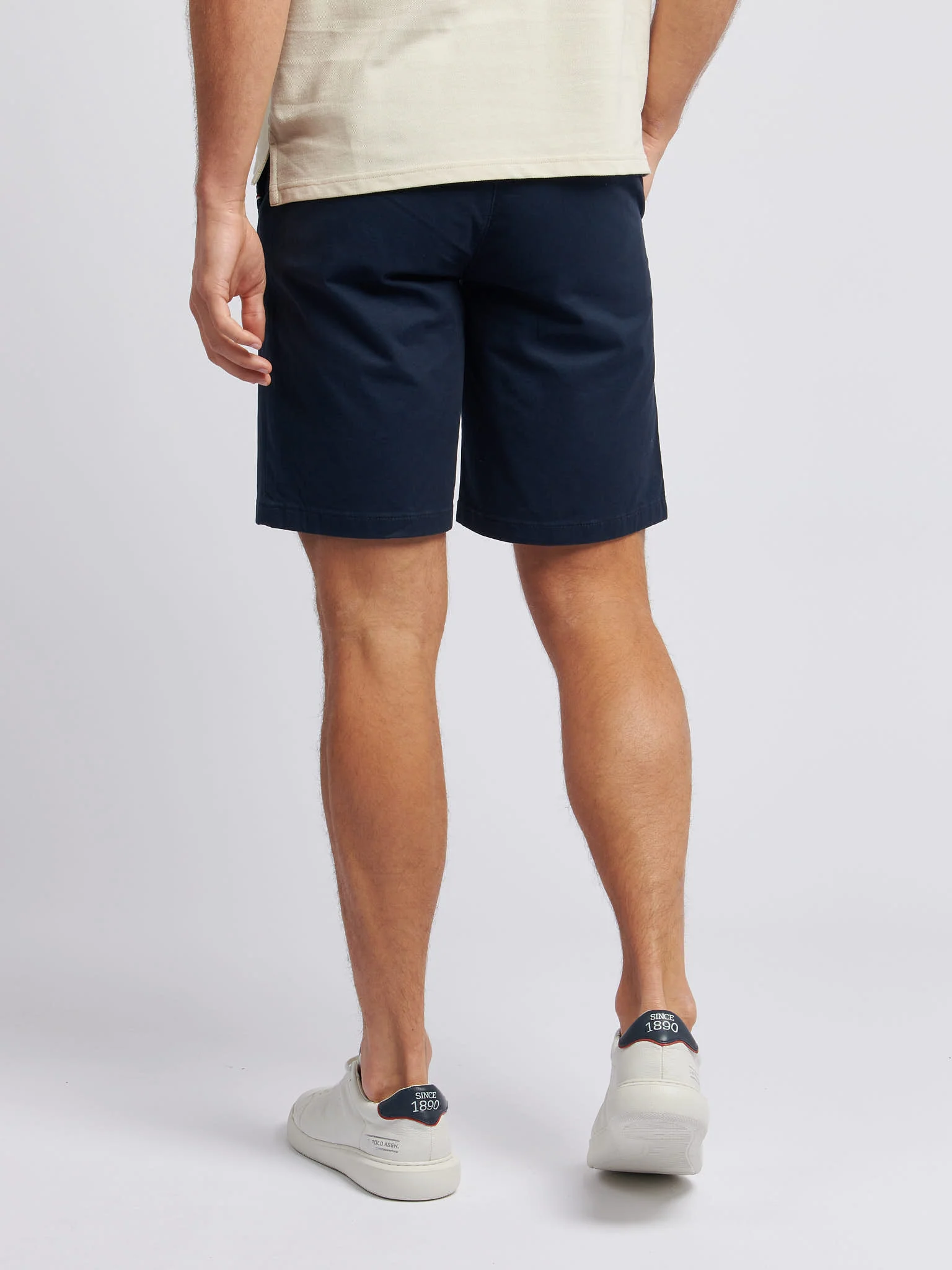 Mens Classic Chinos Shorts Dark Sapphire Navy / Haute Red DHM - Image 4