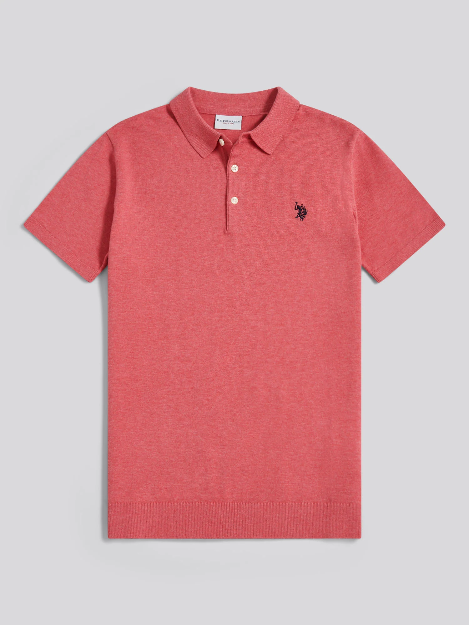 Mens Combed Cotton Polo Shirt Slate Rose Marl - Image 5