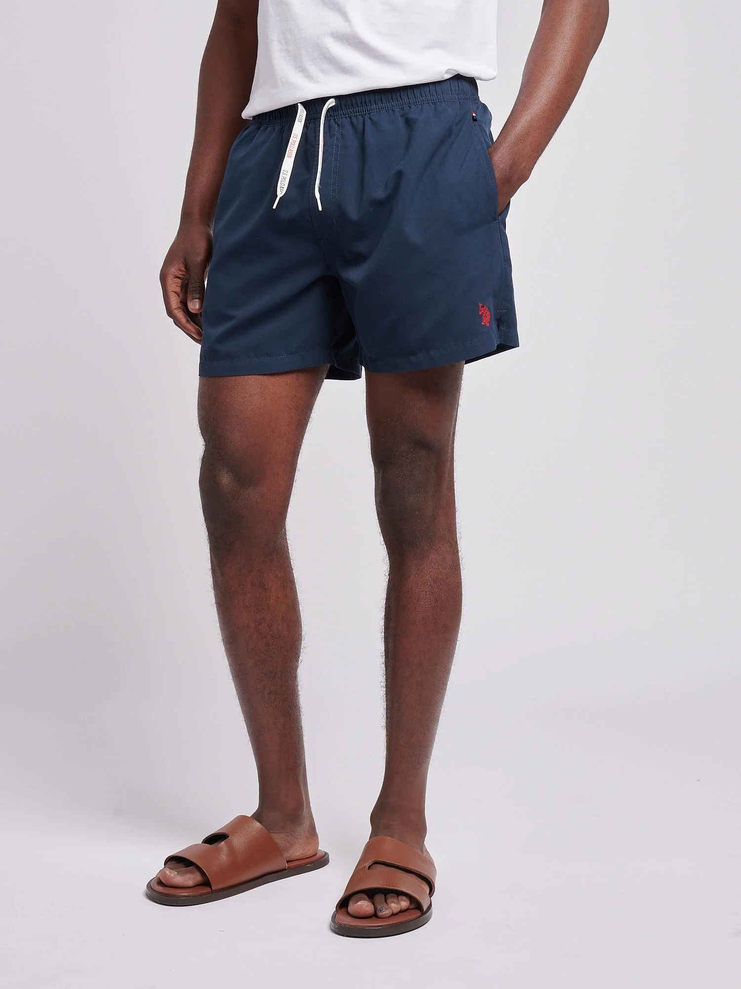 Mens Core Swim Short Dark Sapphire Navy / Haute Red DHM