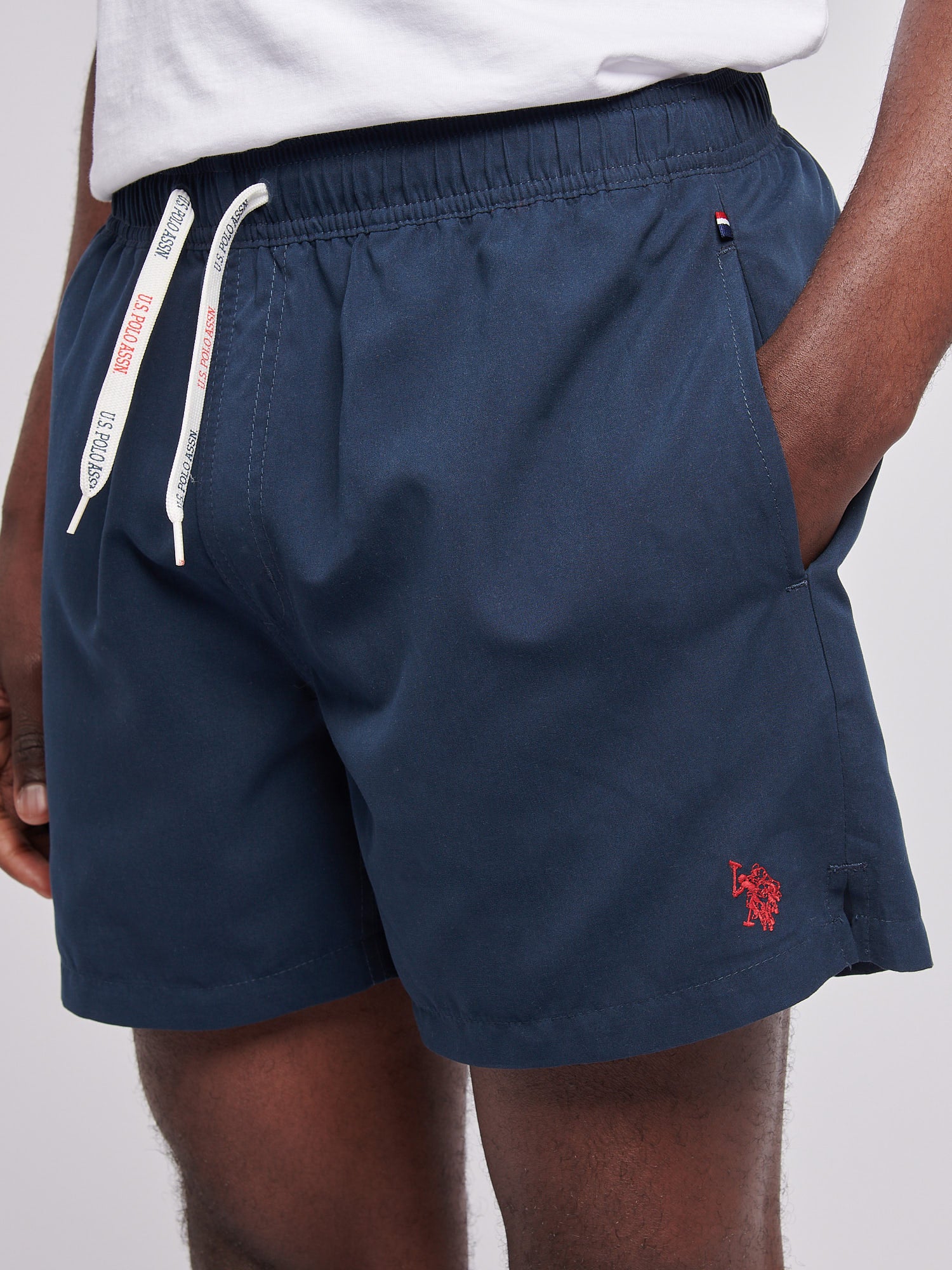 Mens Core Swim Short Dark Sapphire Navy / Haute Red DHM - Image 2