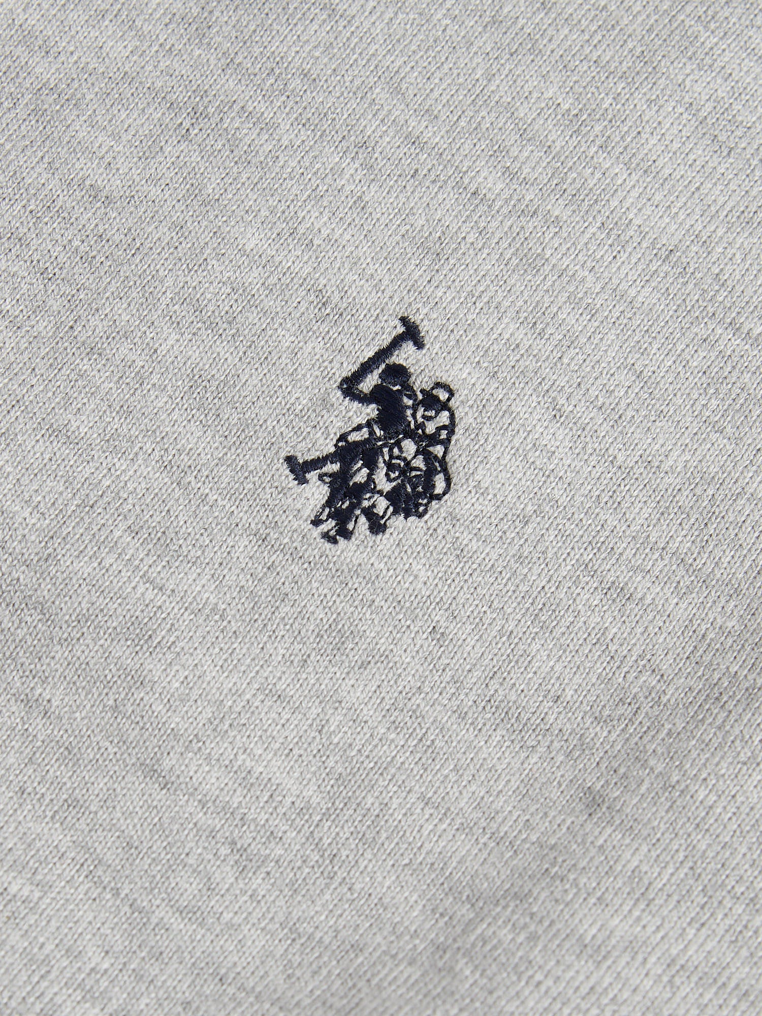 Mens Cotton Funnel Neck 1/4 Zip Knit in Mid Grey Marl - Image 8