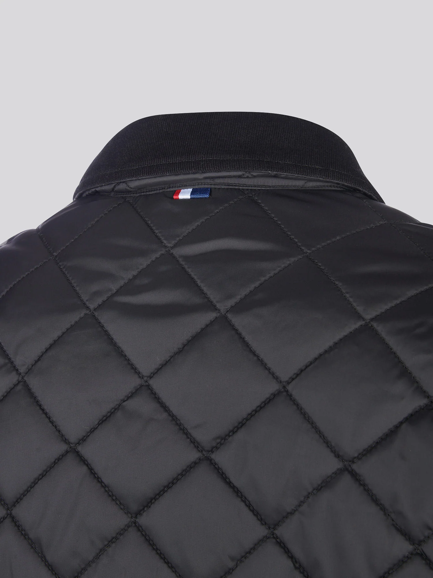 Mens Diamond Quilt Padded Collared Jacket in Black - Image 12