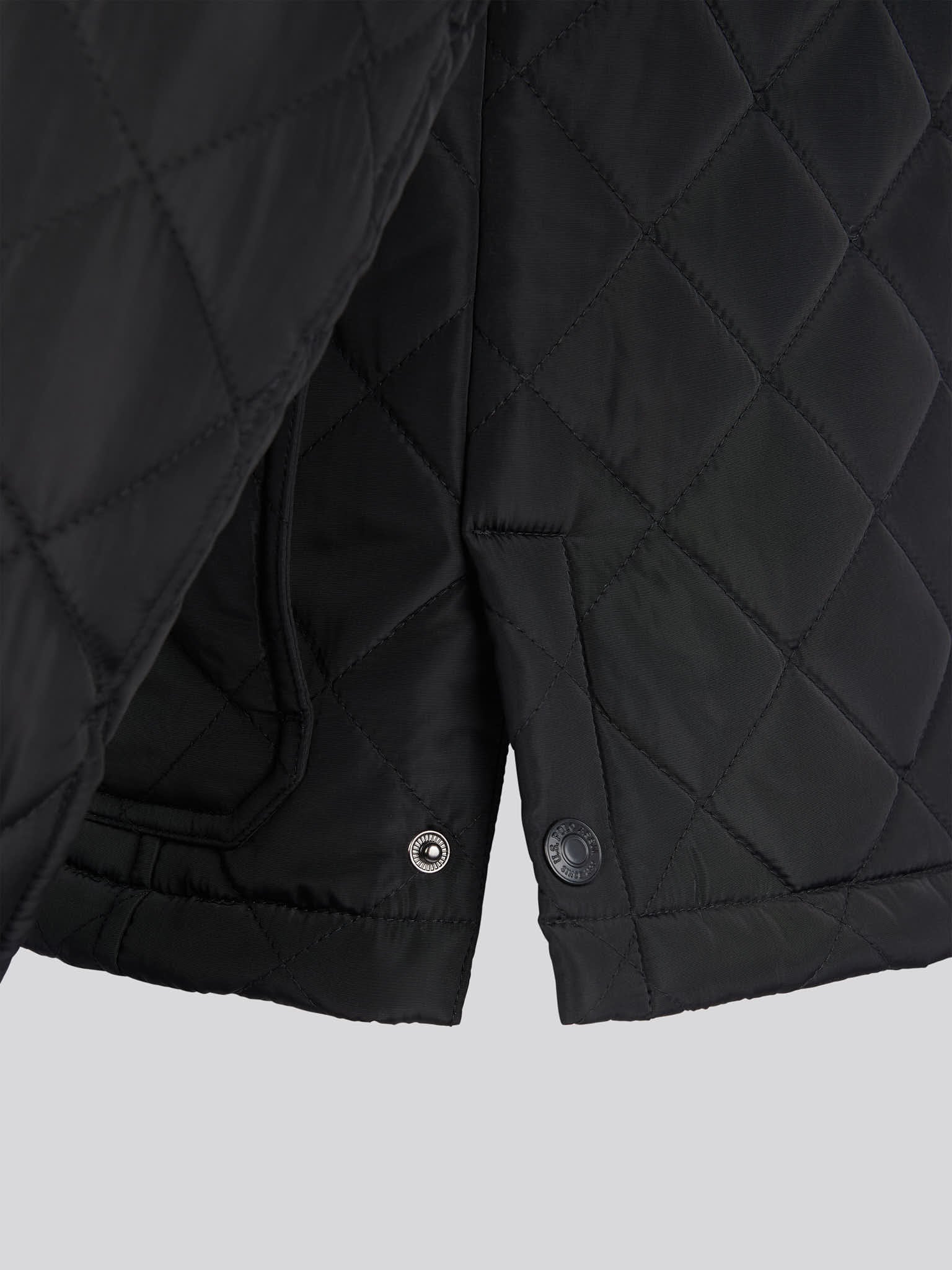 Mens Diamond Quilted Funnel Jacket in Black - Image 14