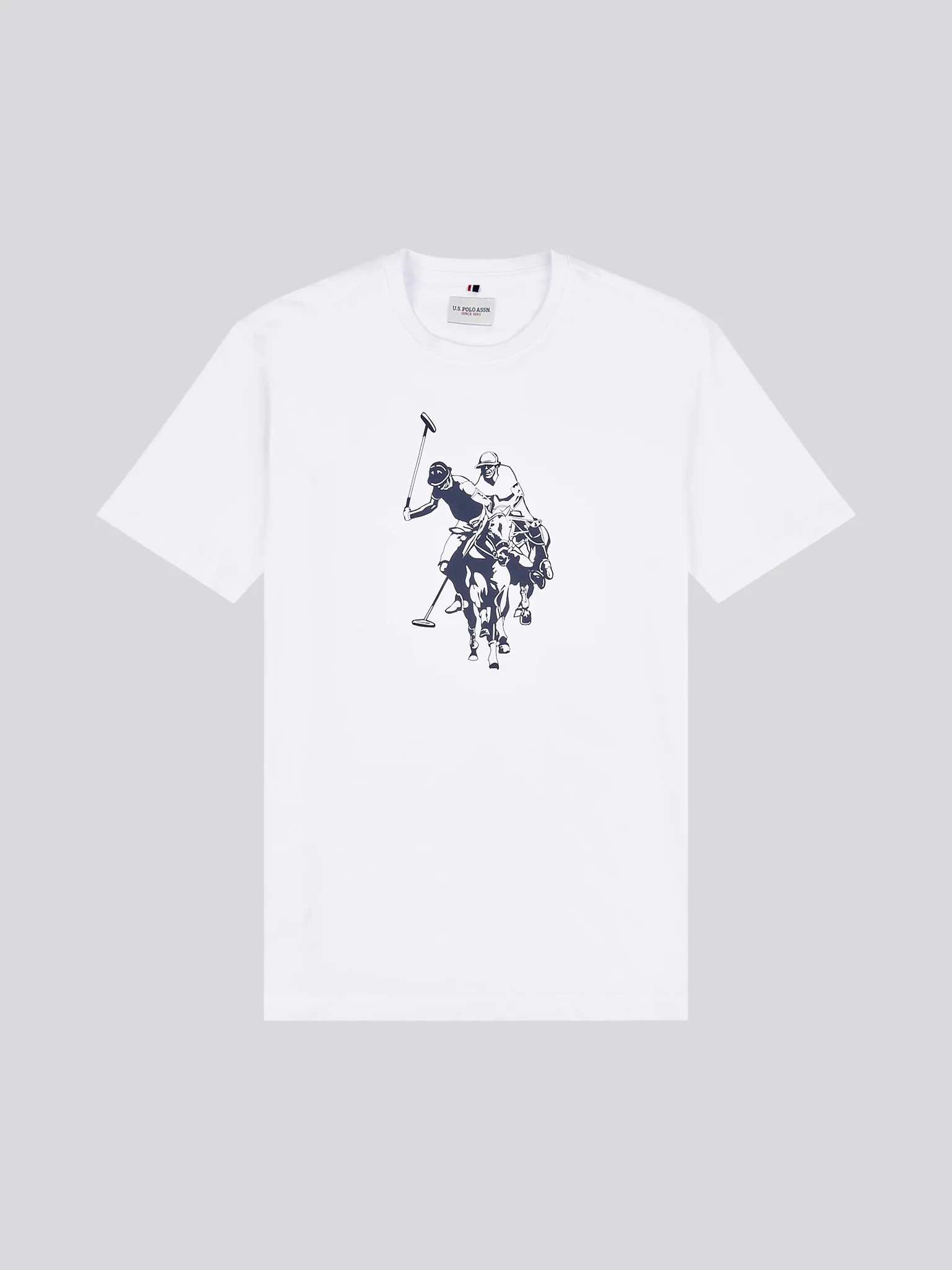 Mens Double Horsemen Graphic T-Shirt Bright White - Image 6