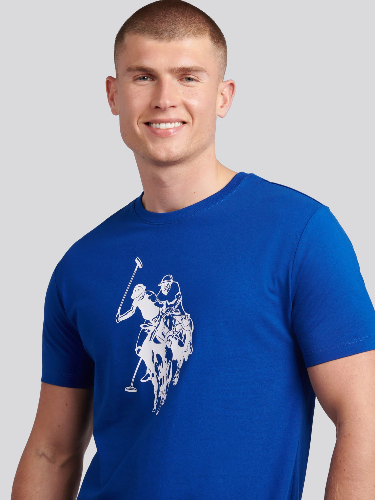 Mens Double Horsemen Graphic T-Shirt Sodalite Blue - Image 2
