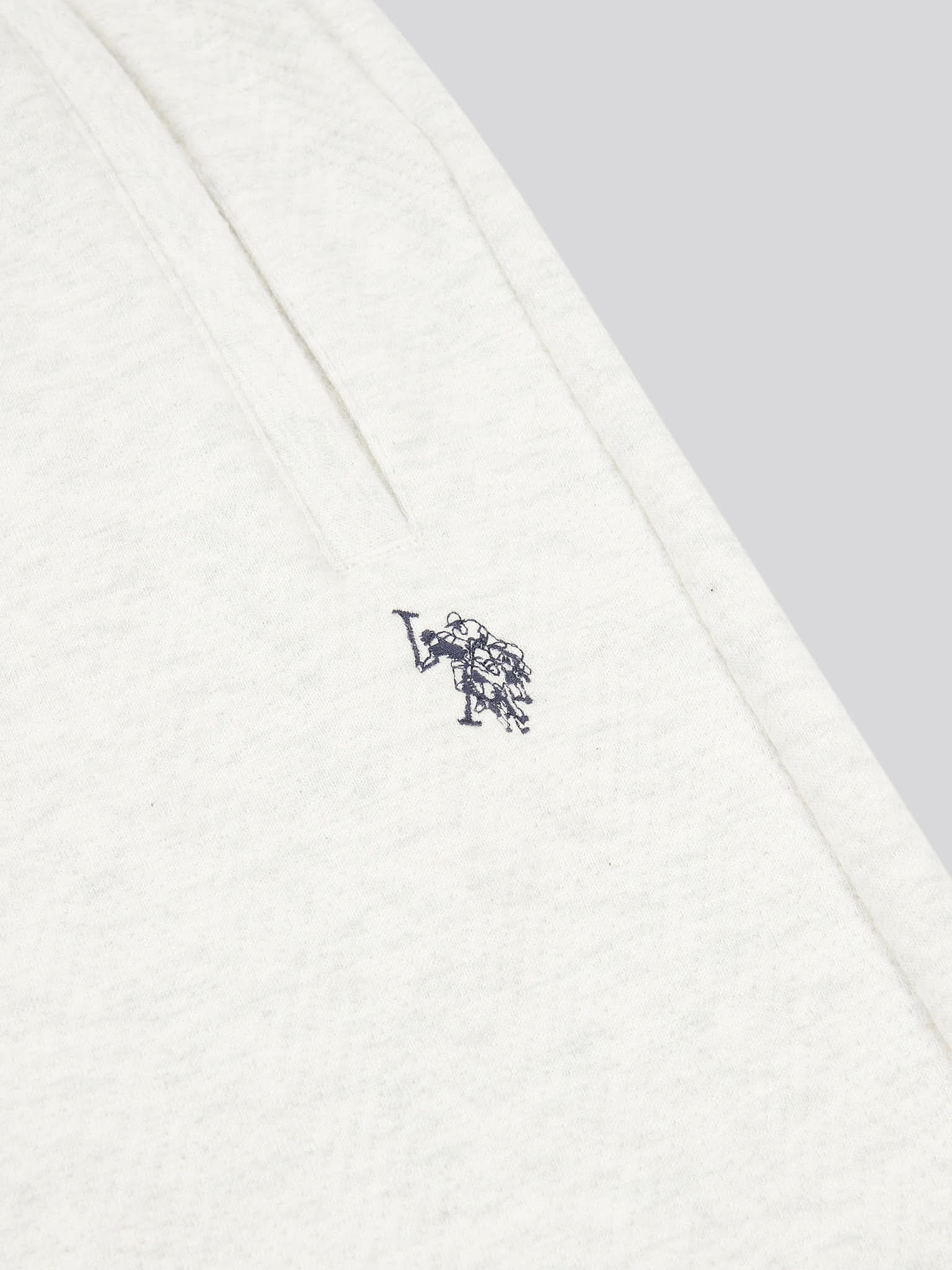 Mens Double Horsemen Herringbone Sweat Short Light Grey Marl - Image 7
