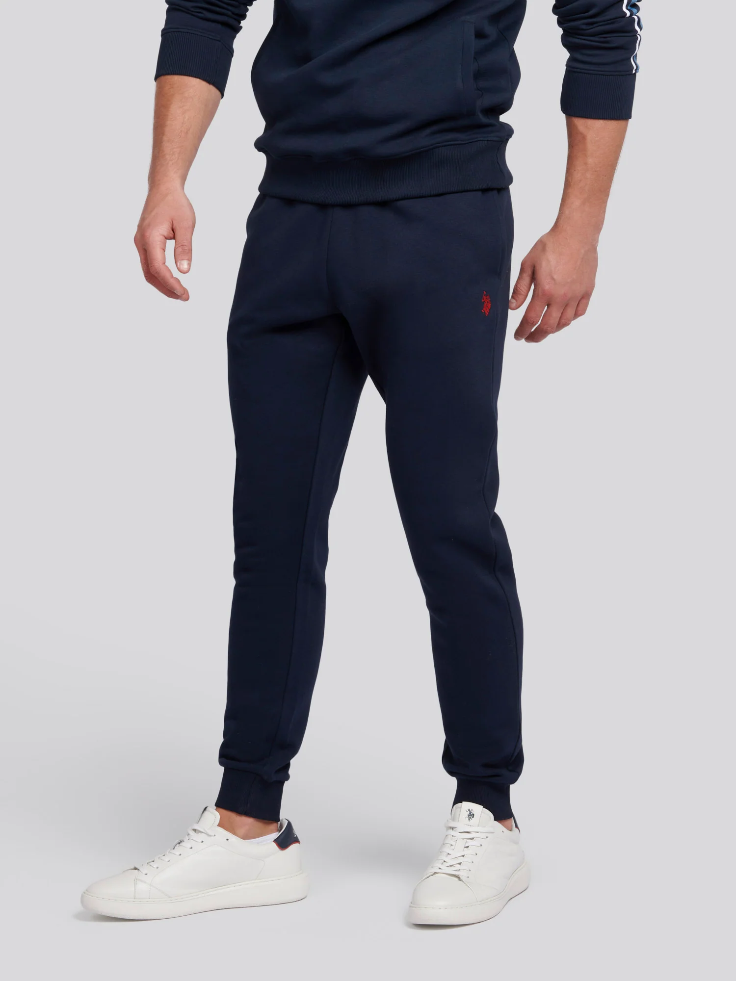 Mens Double Horsemen Jogger in Dark Sapphire Navy / Haute Red DHM - Image 2
