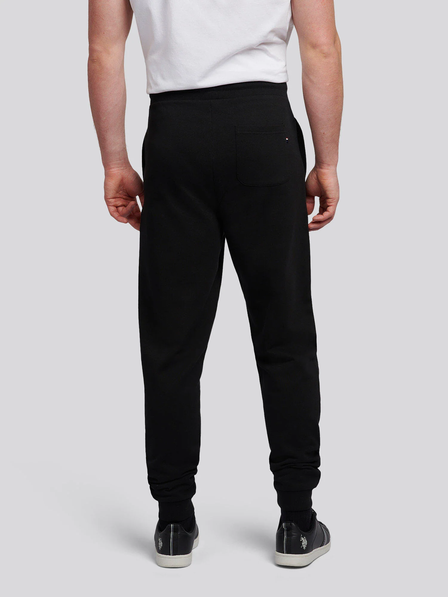 Mens Double Horsemen Loopback Jogger Black Bright White DHM - Image 4
