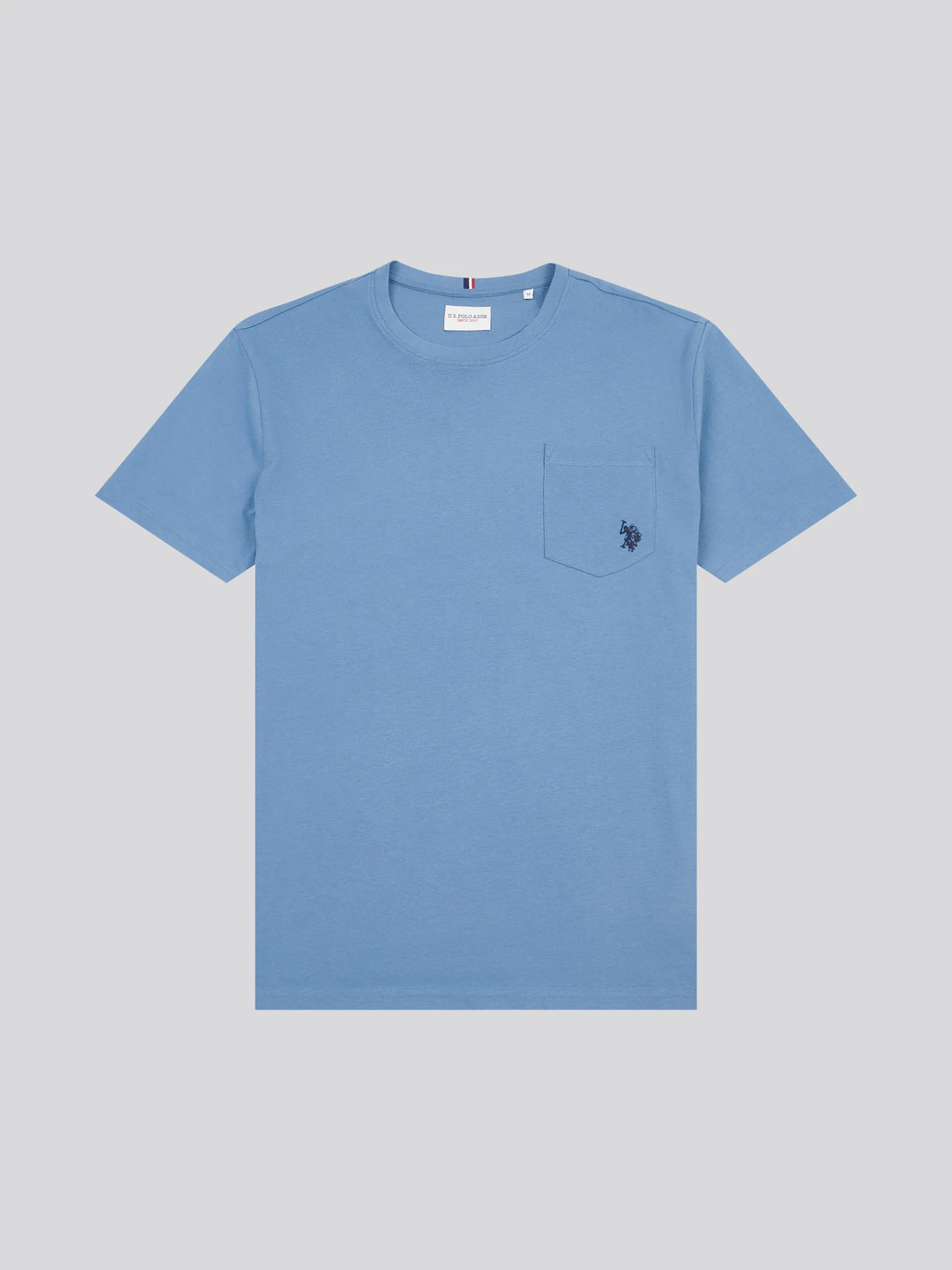 Mens Double Horsemen Pocket T-Shirt in Blue Horizon - Image 7