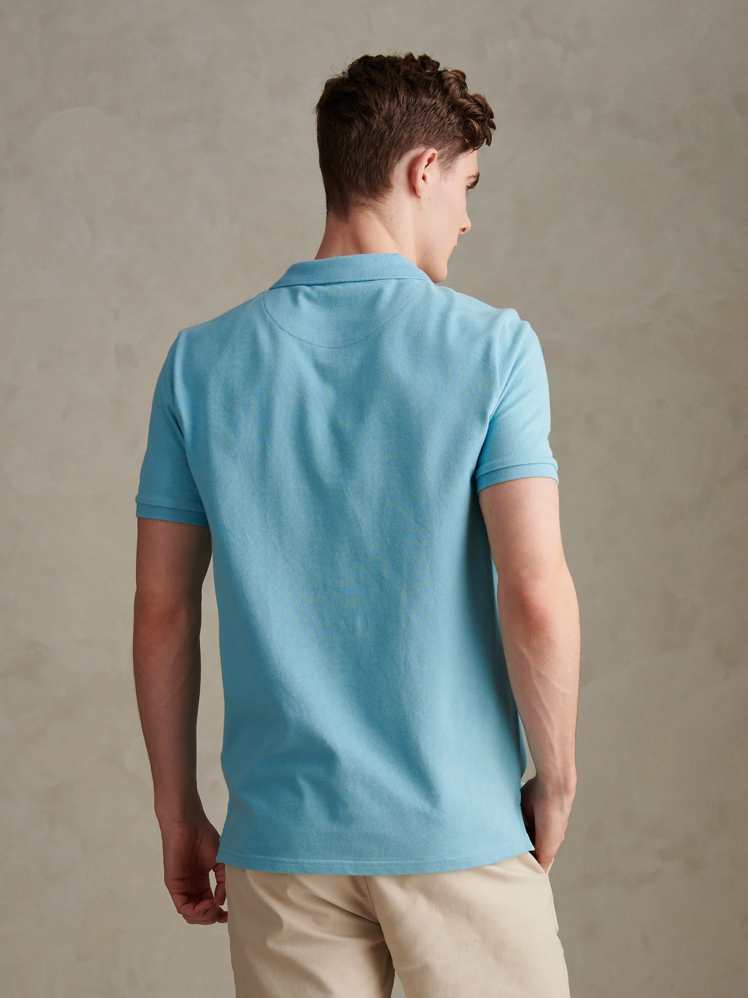 Mens Double Horsemen Polo Shirt Air Blue - Image 4