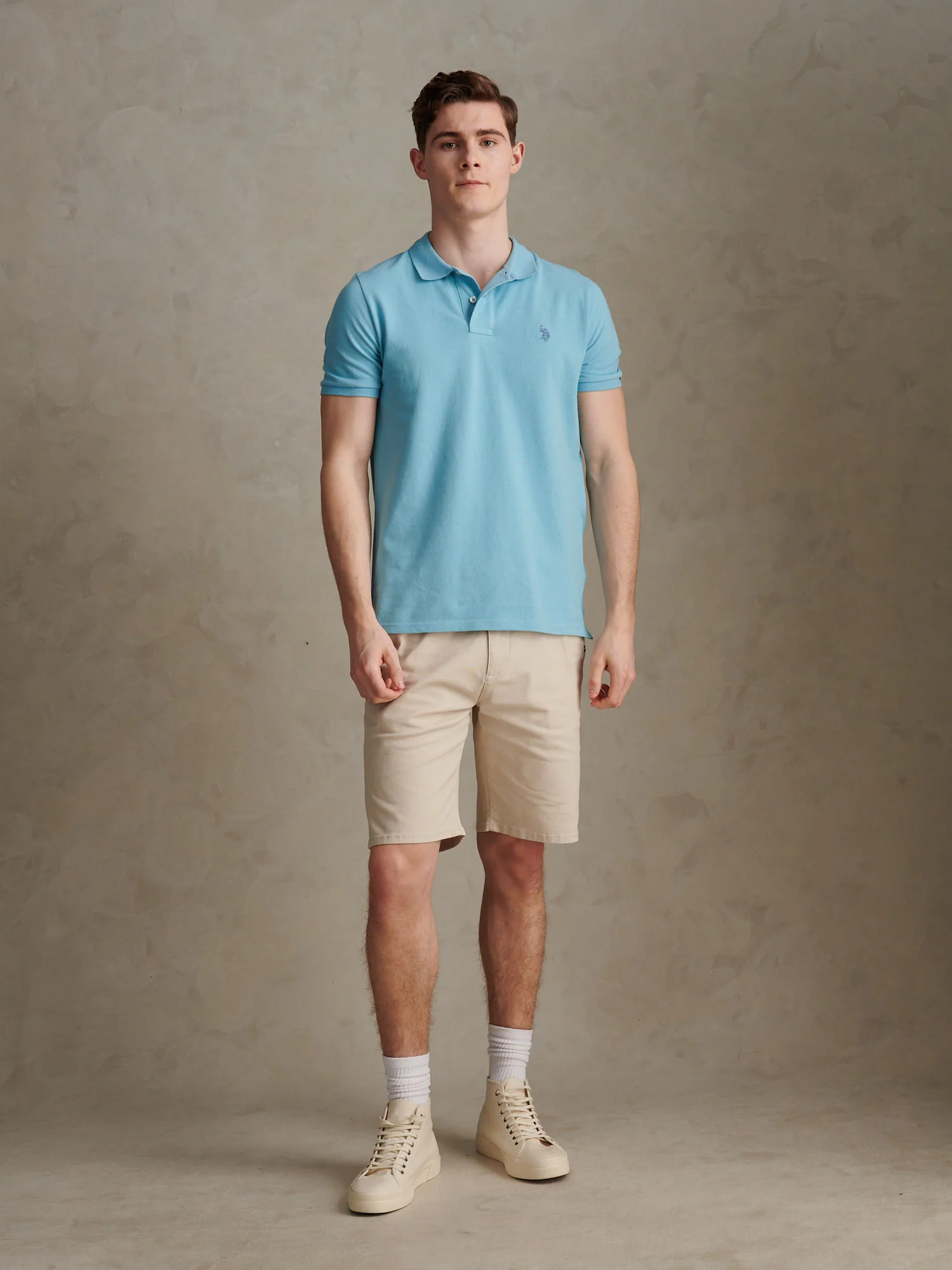 Mens Double Horsemen Polo Shirt Air Blue - Image 5
