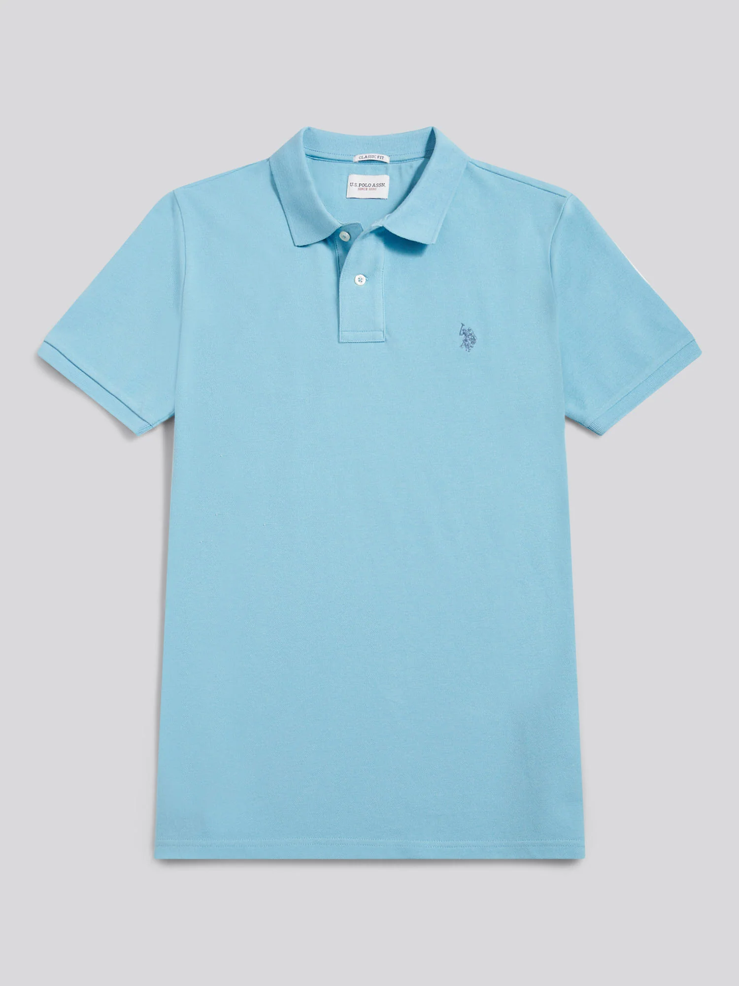 Mens Double Horsemen Polo Shirt Air Blue - Image 6