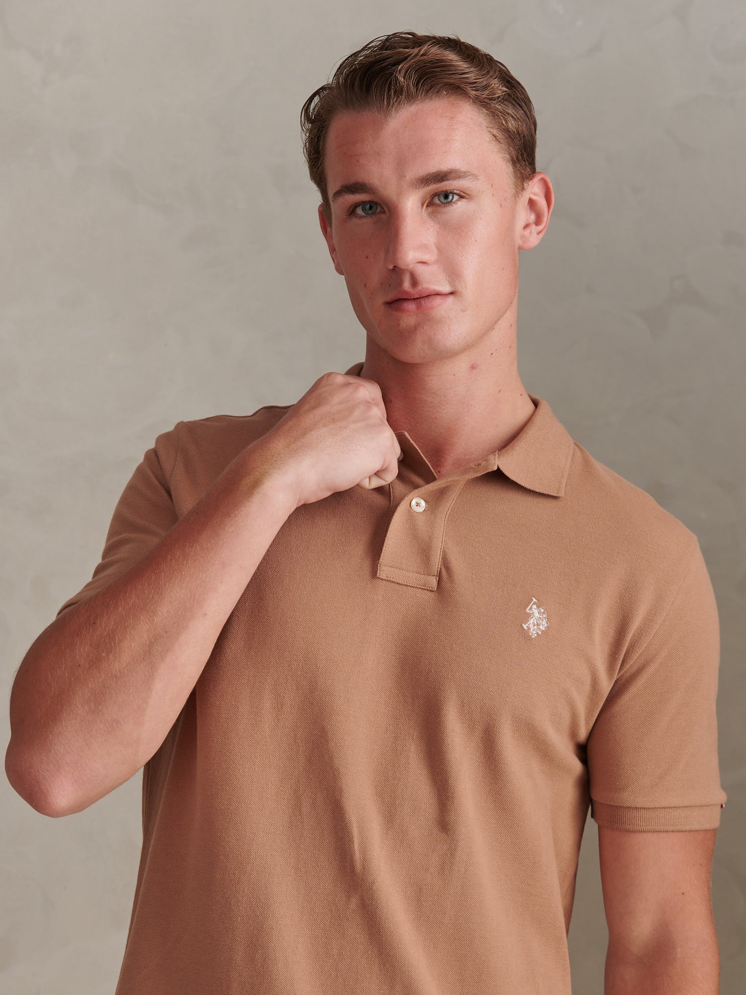Mens Double Horsemen Polo Shirt Burro - Image 2