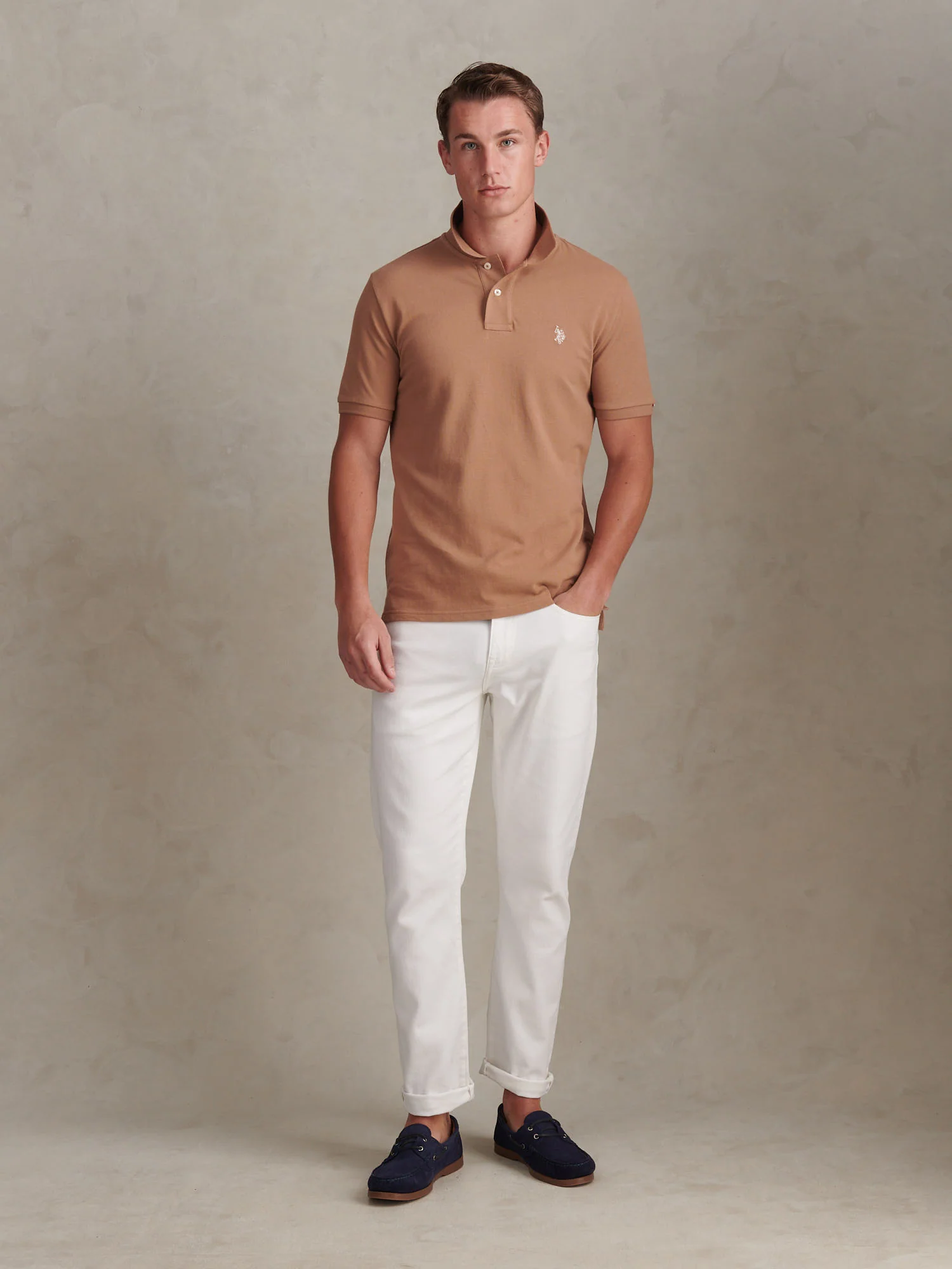Mens Double Horsemen Polo Shirt Burro - Image 3