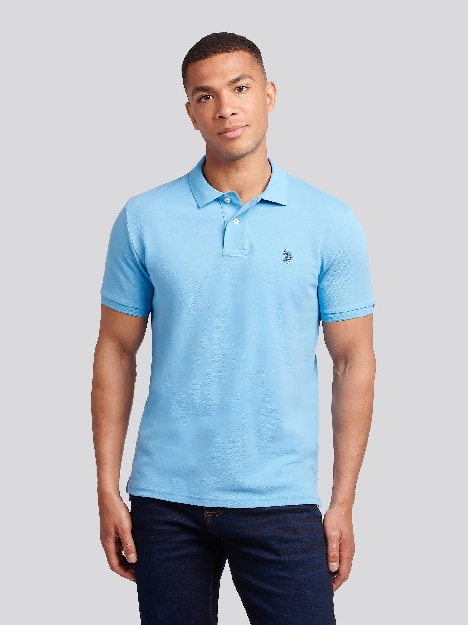 Mens Double Horsemen Polo Shirt Heritage Blue