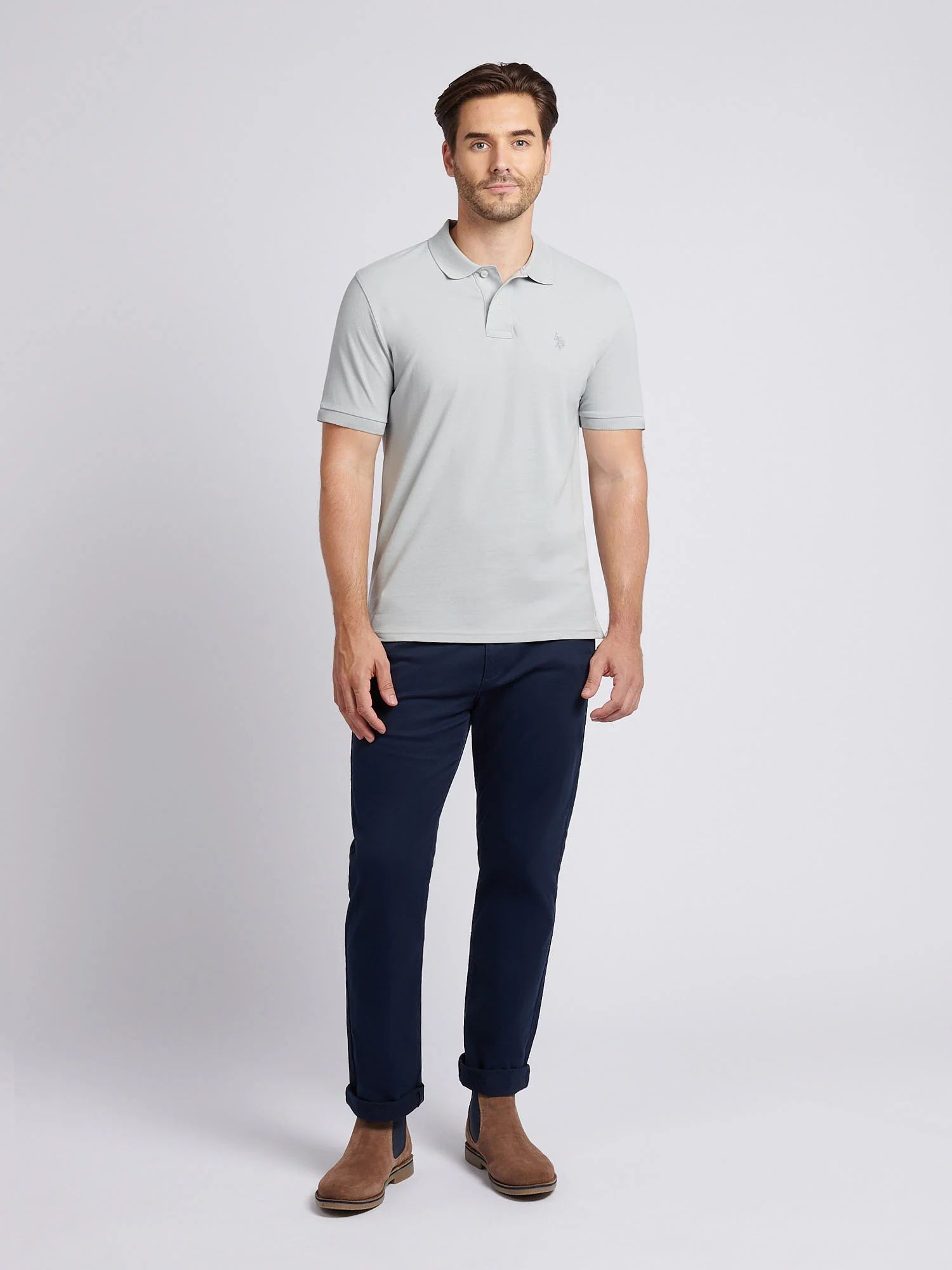 Mens Double Horsemen Polo Shirt High Rise - Image 3