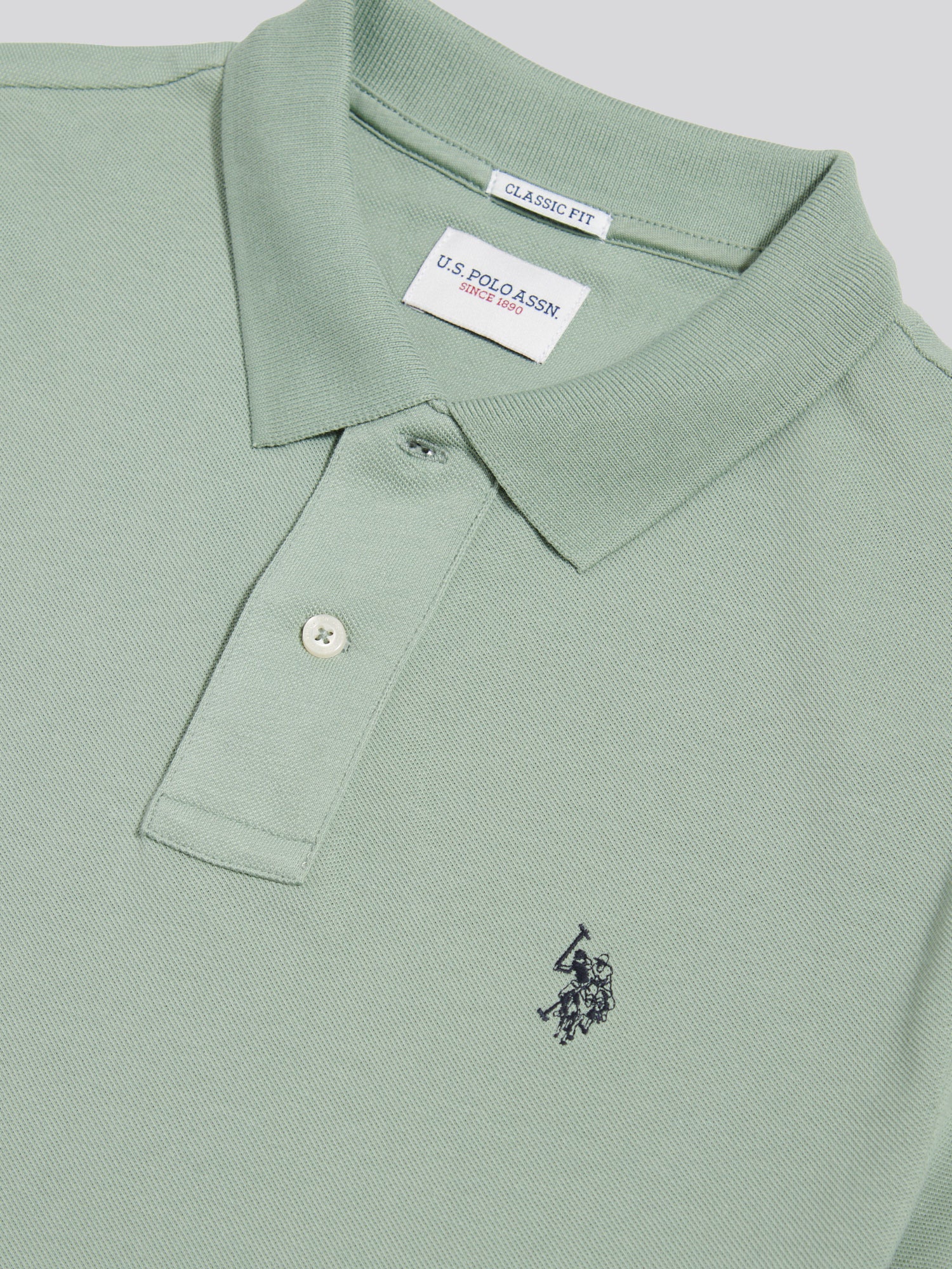 Mens Double Horsemen Polo Shirt Iceberg Green - Image 7