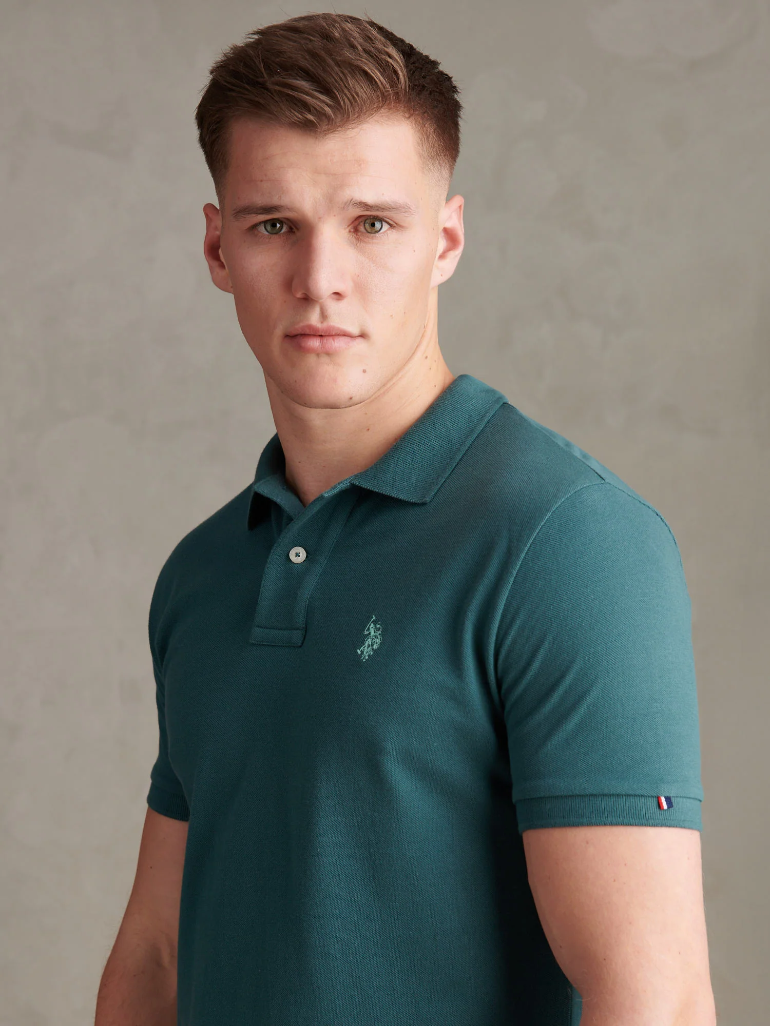 Mens Double Horsemen Polo Shirt Mediterranea - Image 2
