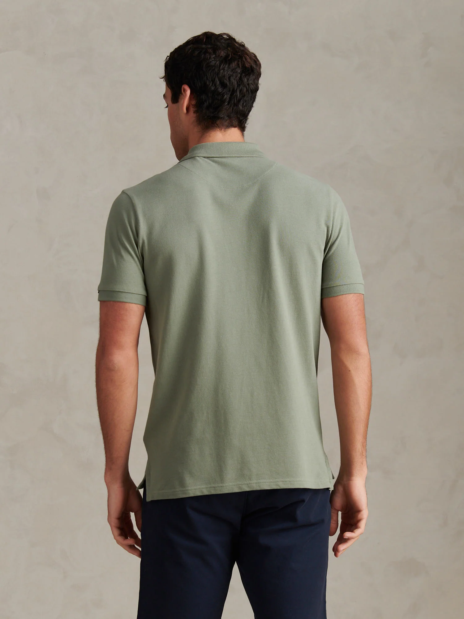 Mens Double Horsemen Polo Shirt Sea Spray - Image 4