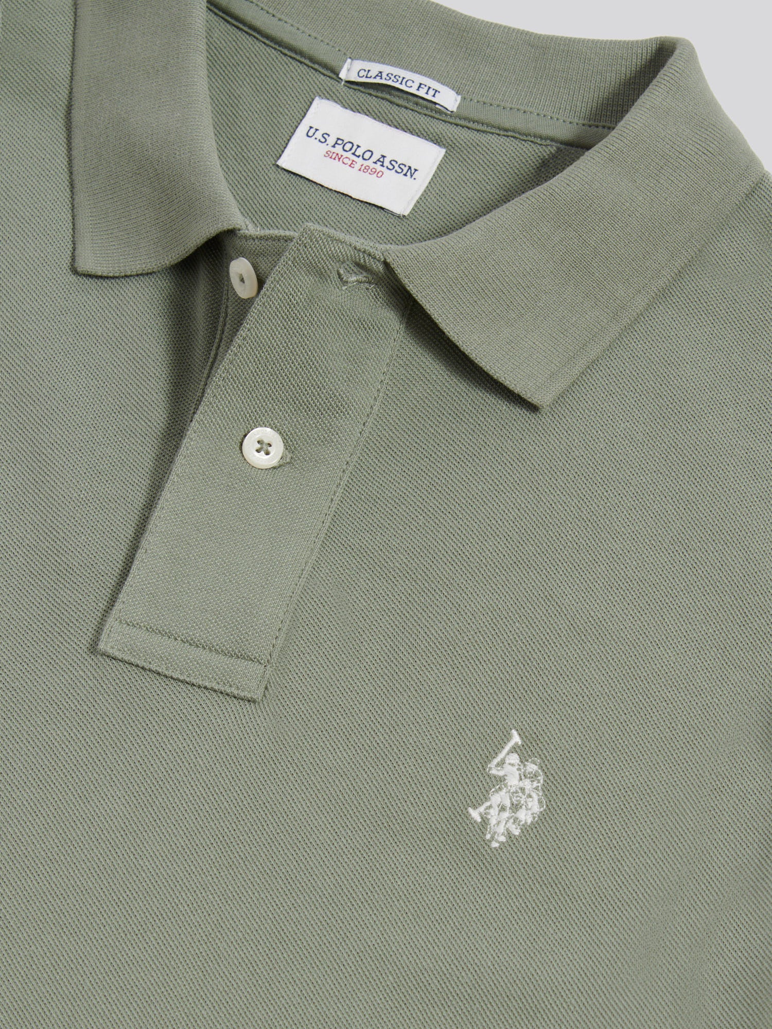 Mens Double Horsemen Polo Shirt Sea Spray - Image 7