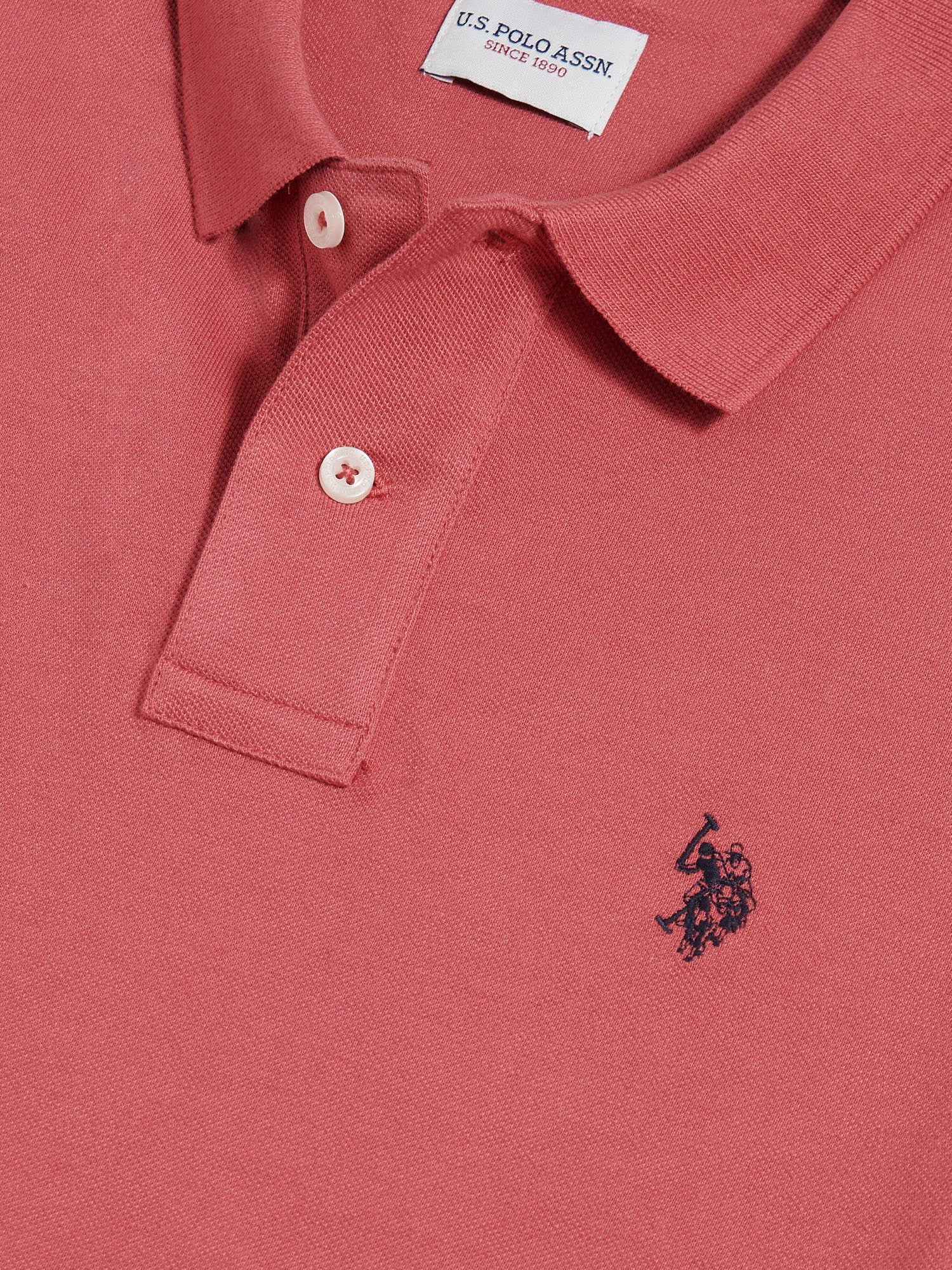 Mens Double Horsemen Polo Shirt Slate Rose - Image 7