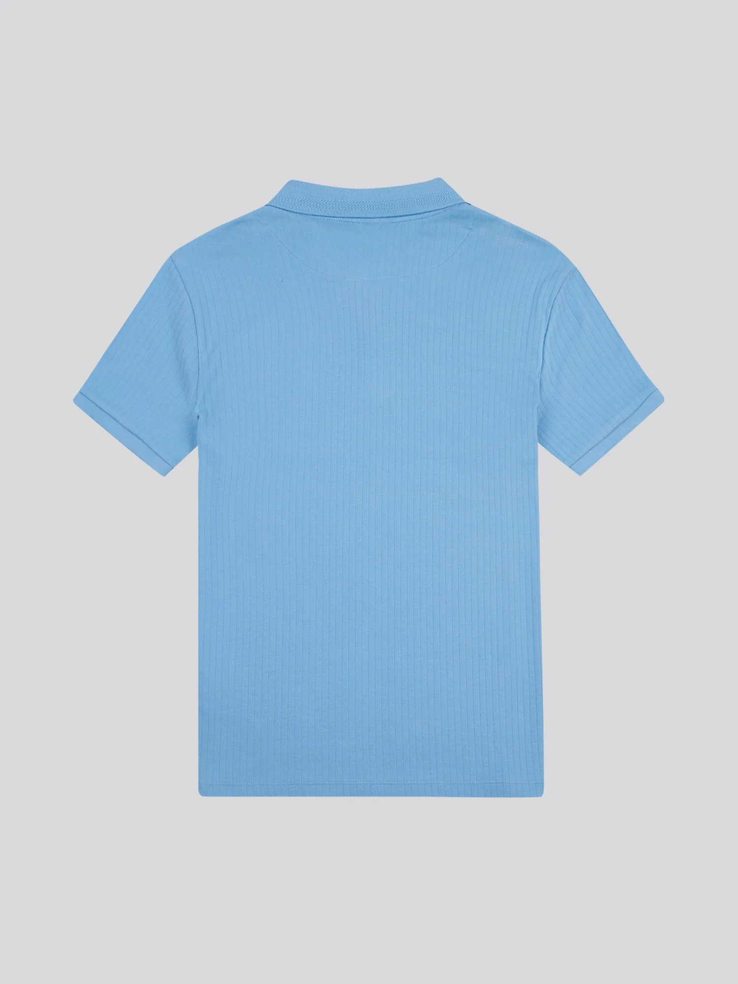 Mens Double Horsemen Rib Polo Shirt in Allure - Image 6