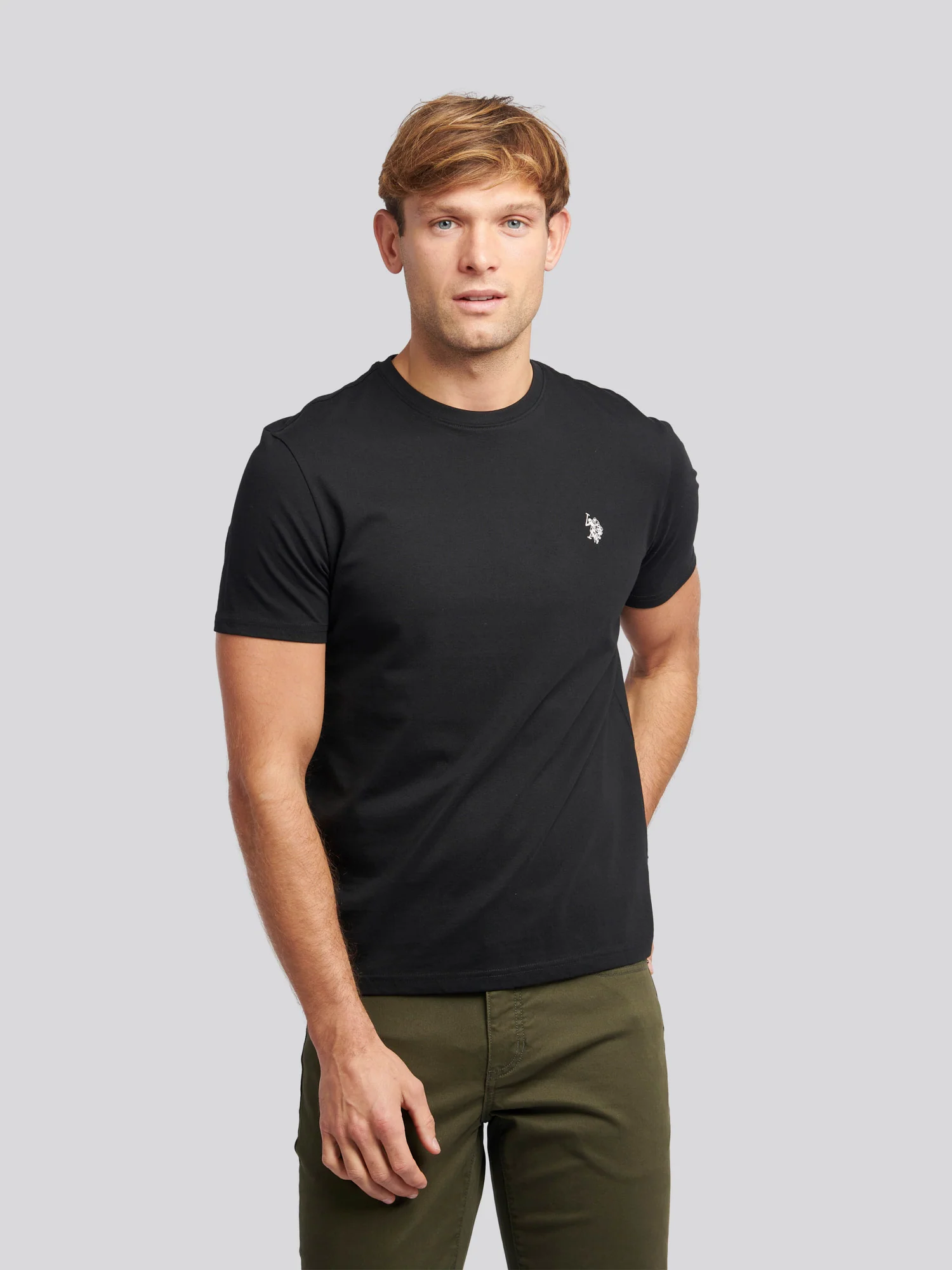 Mens Double Horsemen T-Shirt Black Bright White DHM