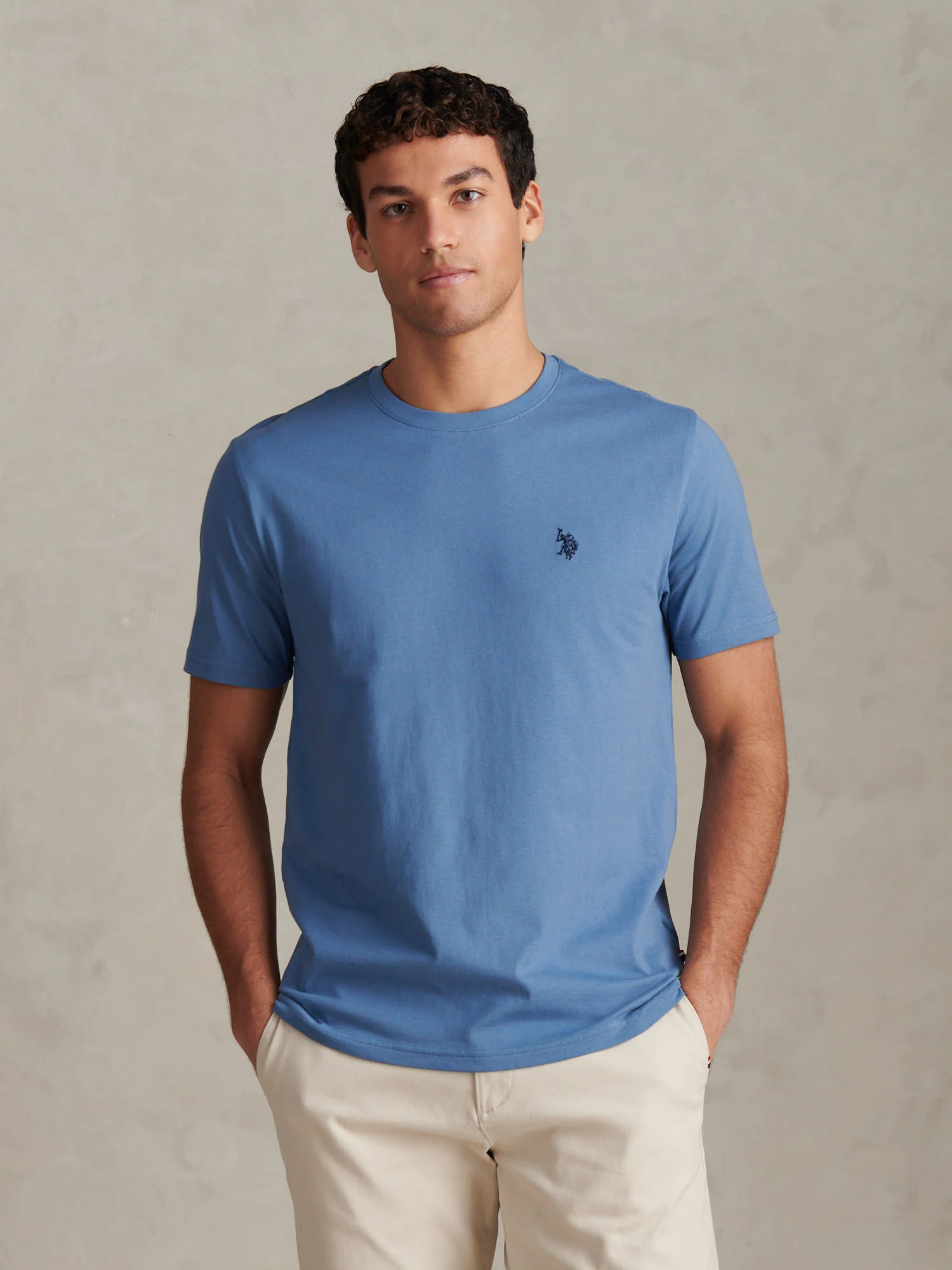 Mens Double Horsemen T-Shirt Blue Horizon