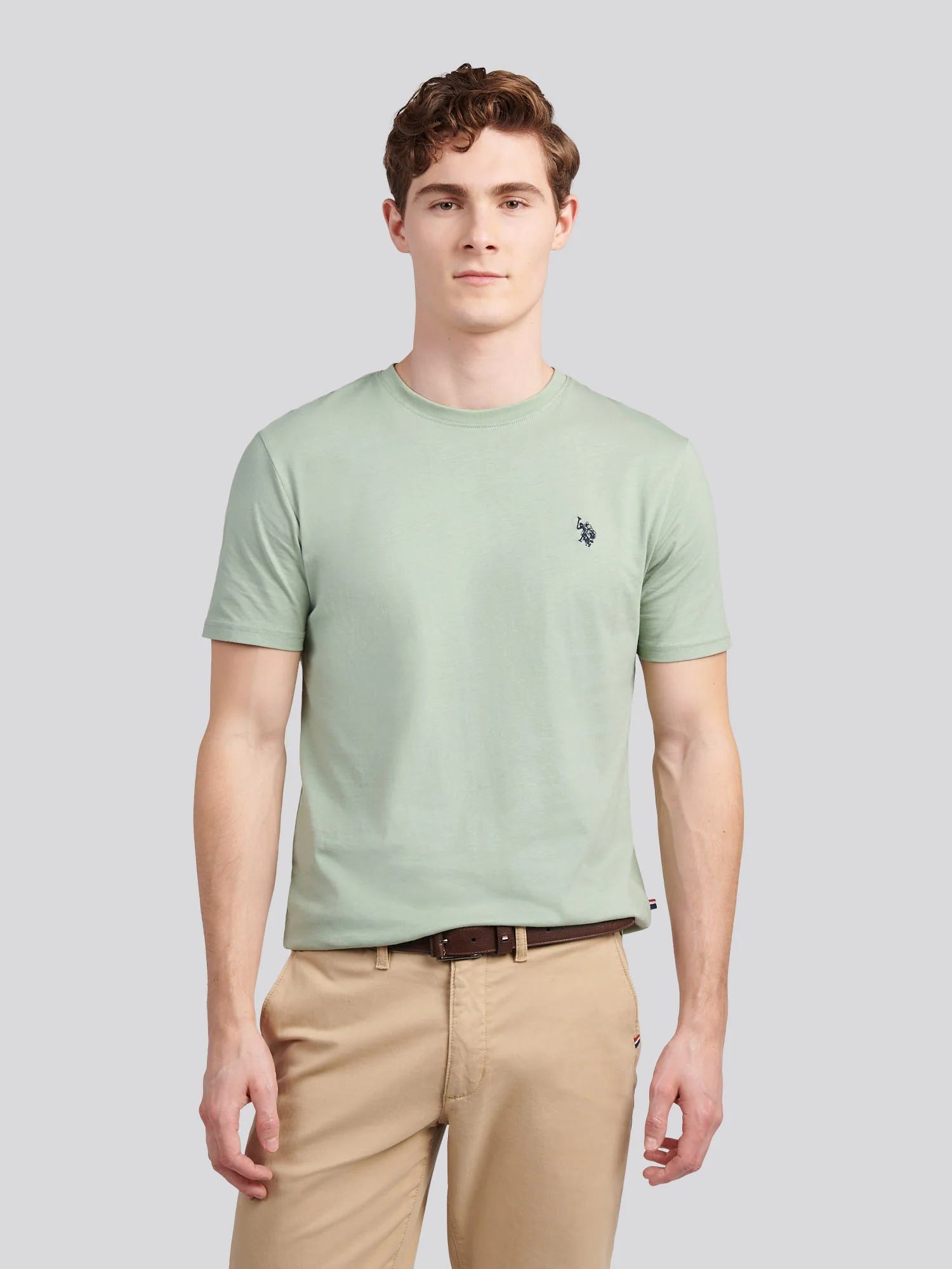 Mens Double Horsemen T-Shirt Iceberg Green