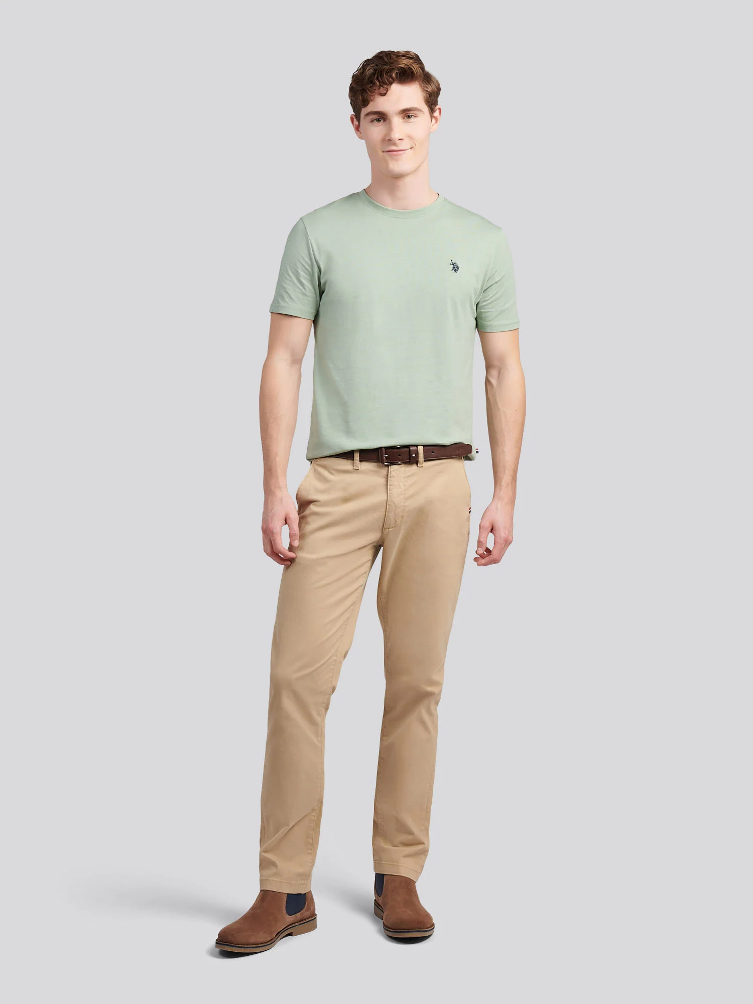 Mens Double Horsemen T-Shirt Iceberg Green - Image 3
