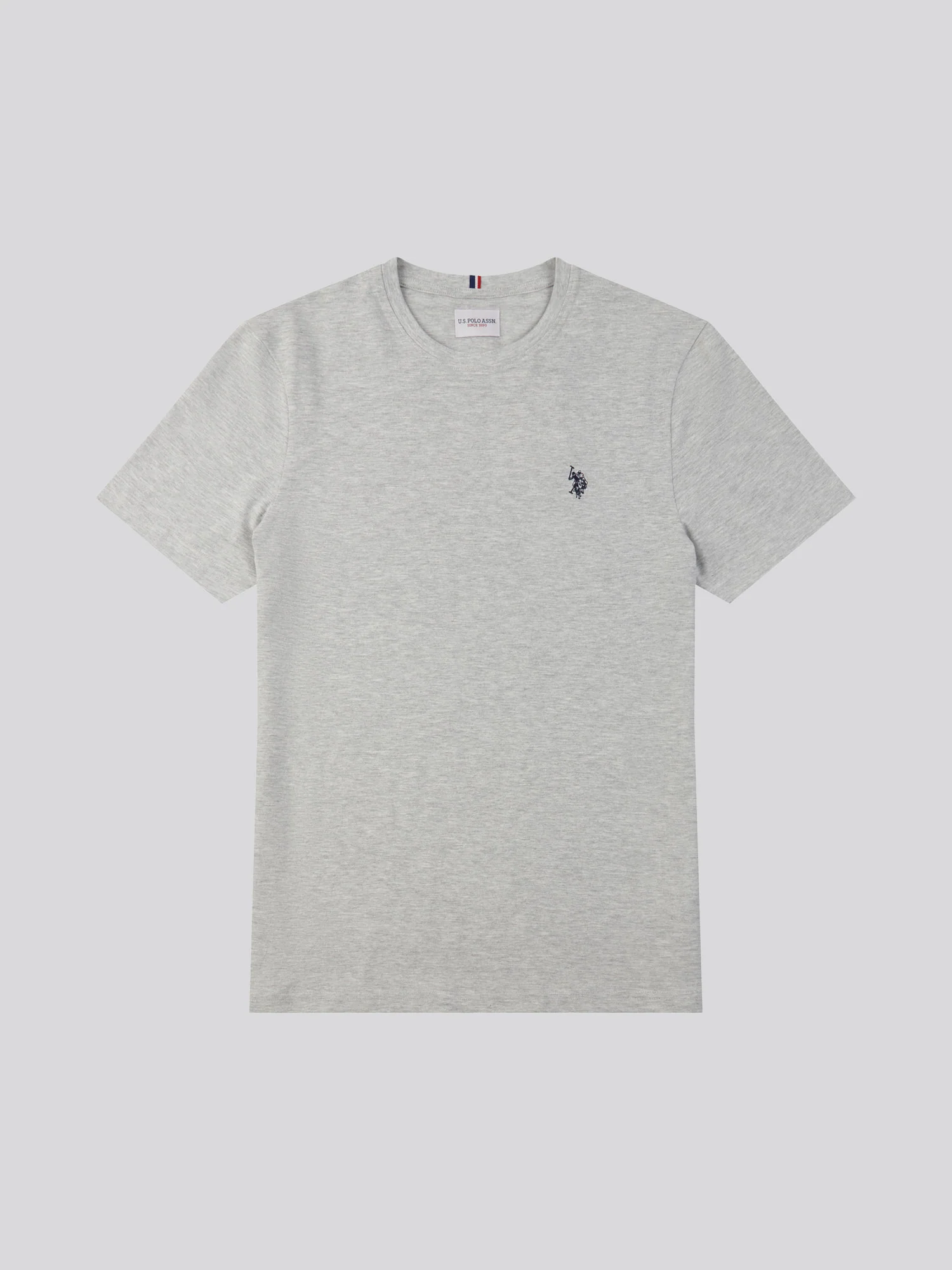 Mens Double Horsemen T-Shirt Mid Grey Marl - Image 6
