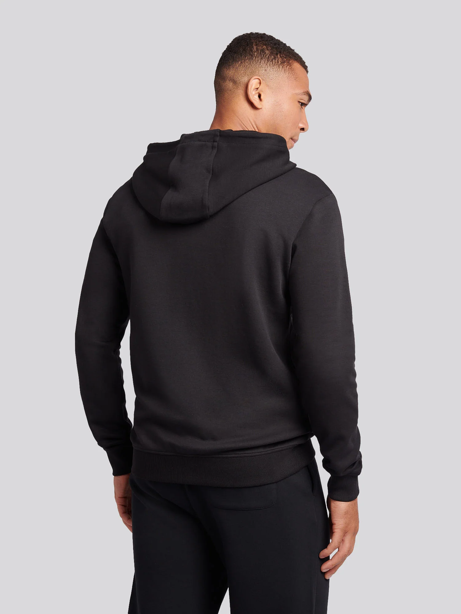 Mens Double Horsemen Zip Hoodie in Black Bright White DHM - Image 4