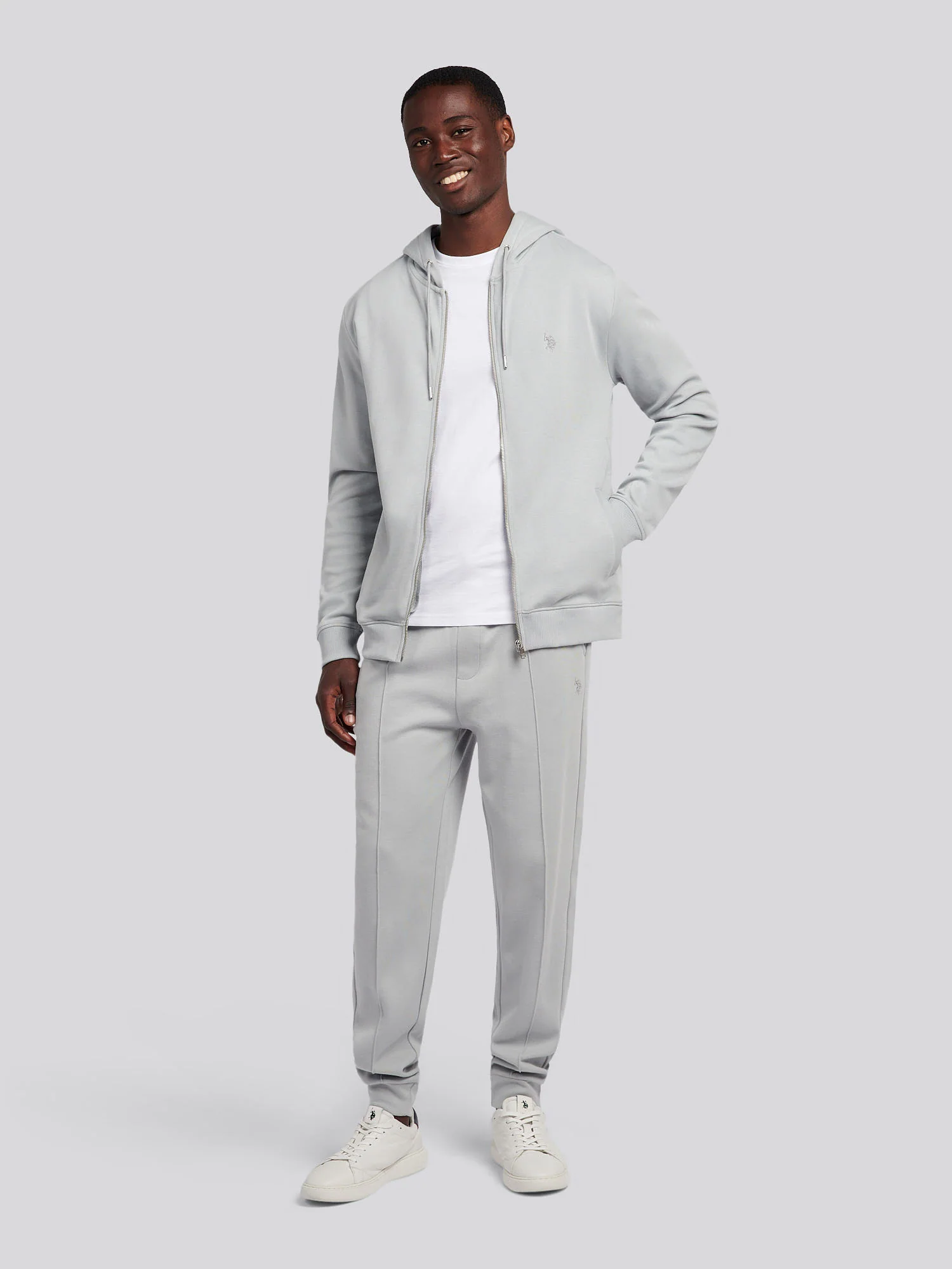 Mens Double Horsemen Zip Hoodie in High Rise - Image 5