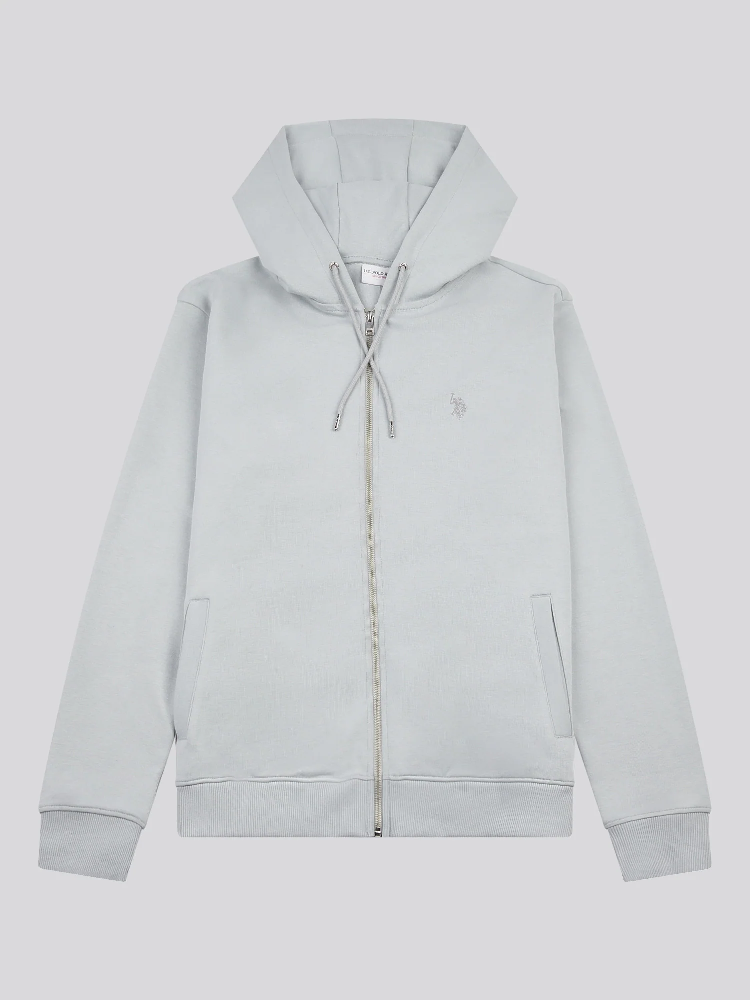 Mens Double Horsemen Zip Hoodie in High Rise - Image 6