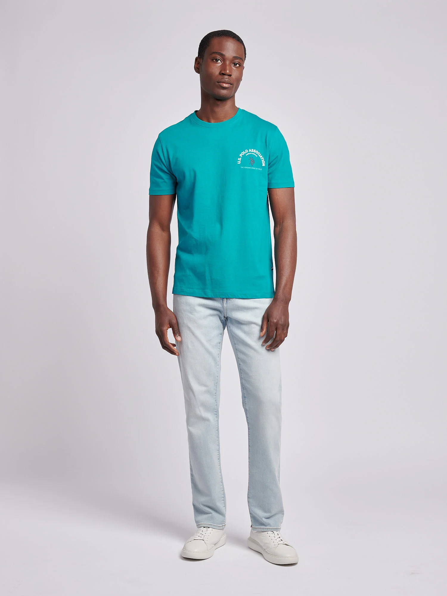 Mens Front/Back Print Graphic T-Shirt in Alexandrite - Image 3