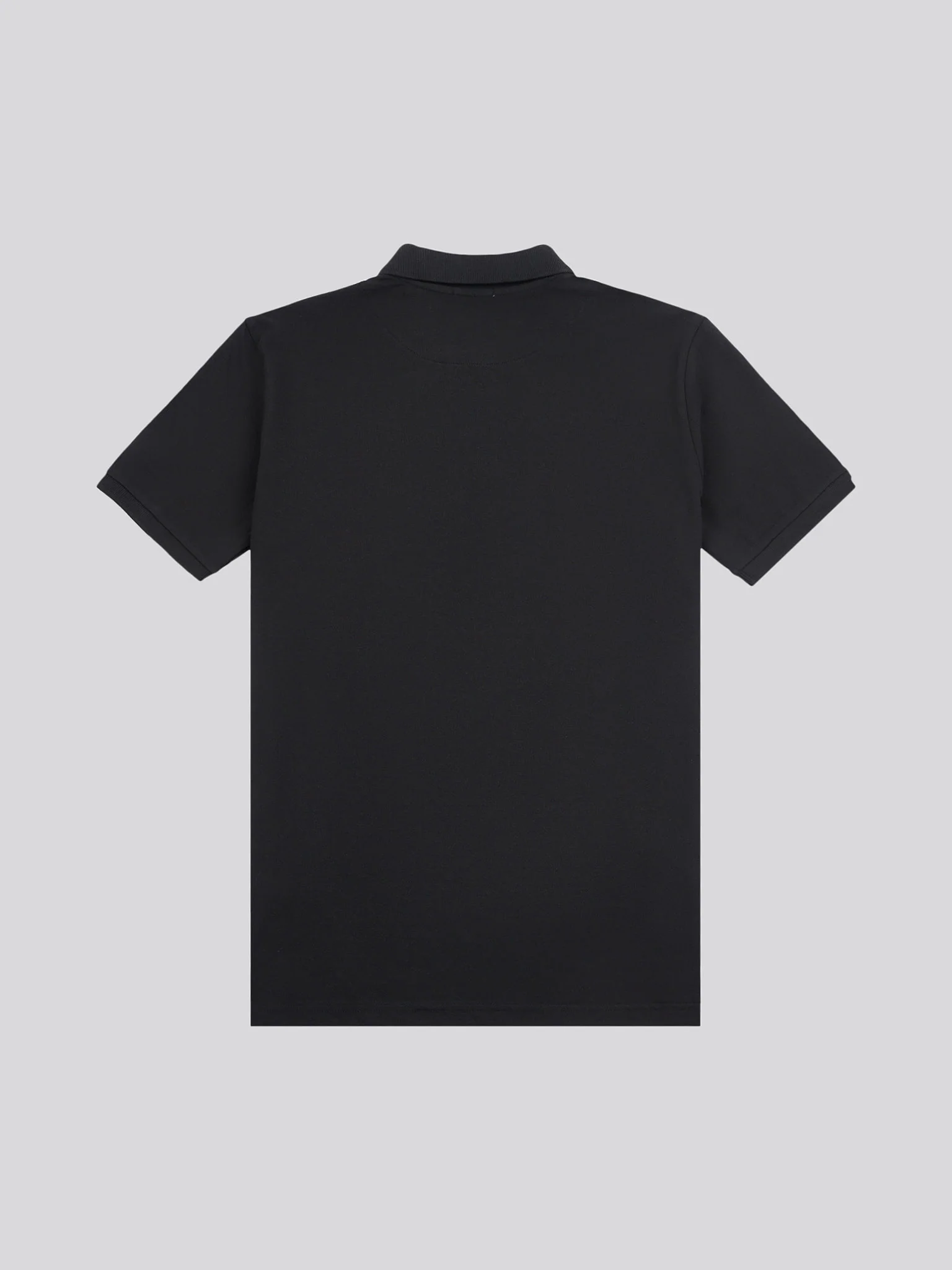 Mens Large Player Pique Polo Shirt in Black Bright White DHM - Image 6