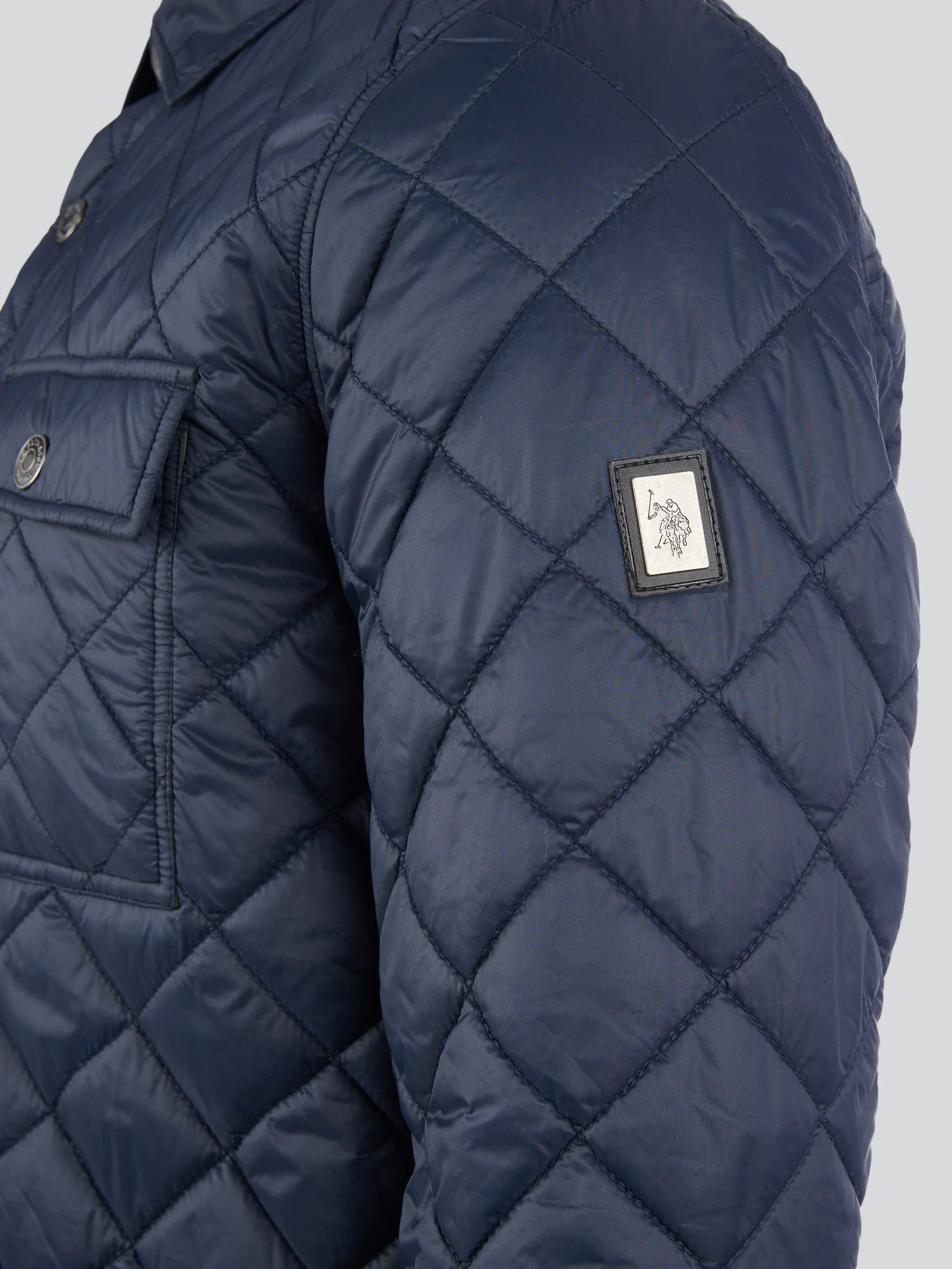 Mens Lightweight Diamond Quilted Jacket in Dark Sapphire Navy - Image 10