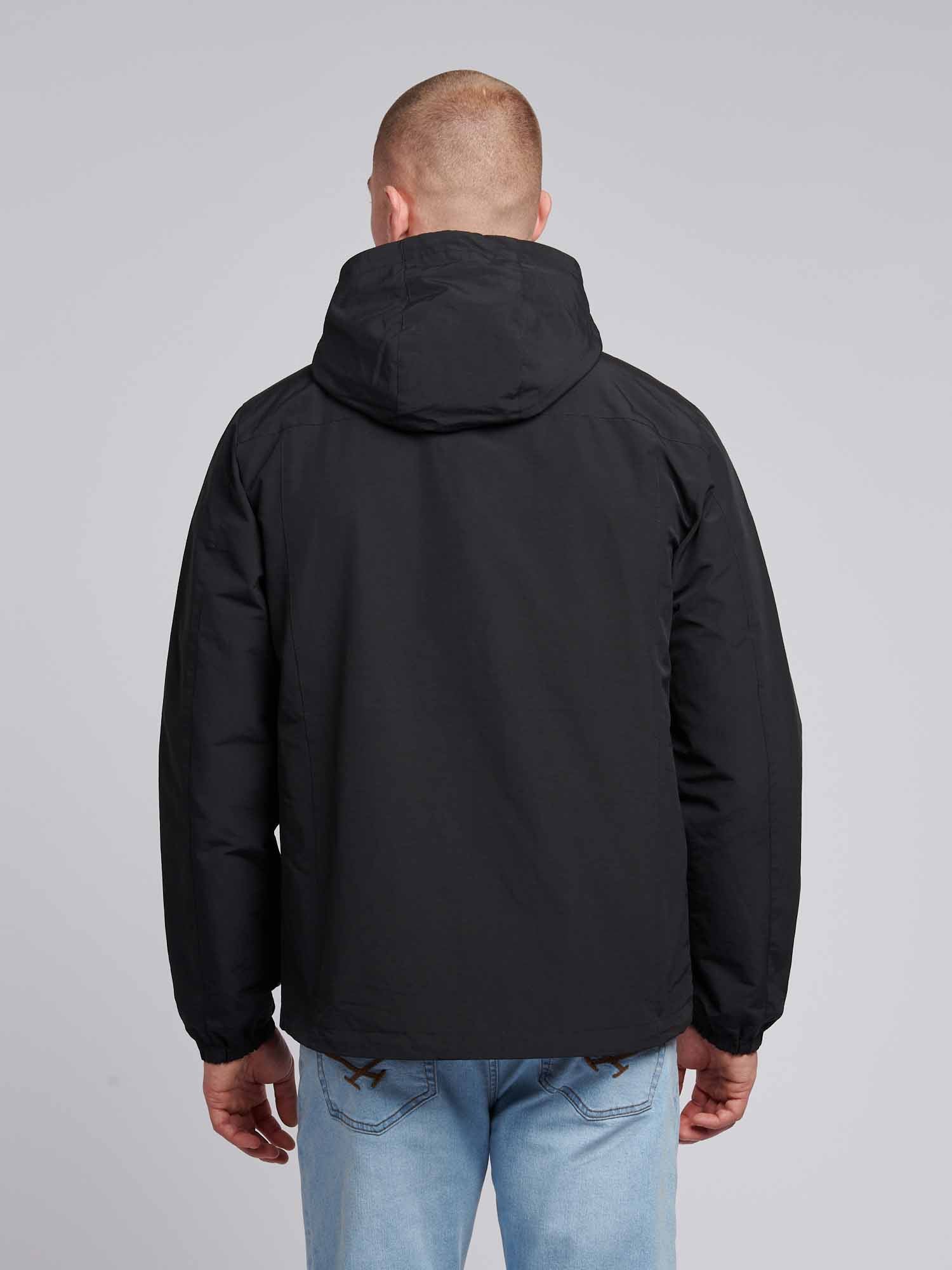 Mens Lightweight Rain Jacket in Black Bright White DHM - Image 4