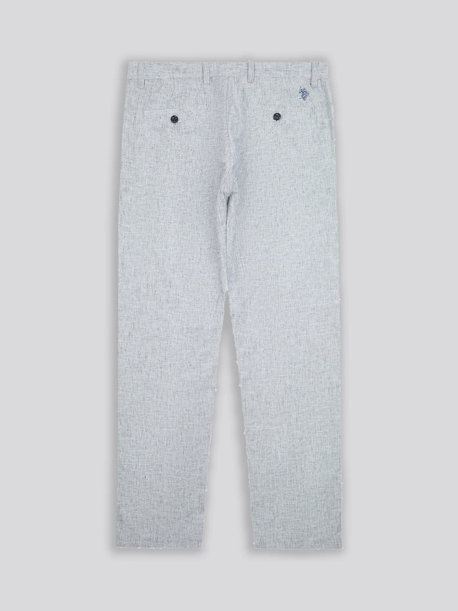 Mens Linen Blend Yarn Dyed Woven Trouser in Dark Sapphire Navy / Moonlight Blue DHM - Image 7