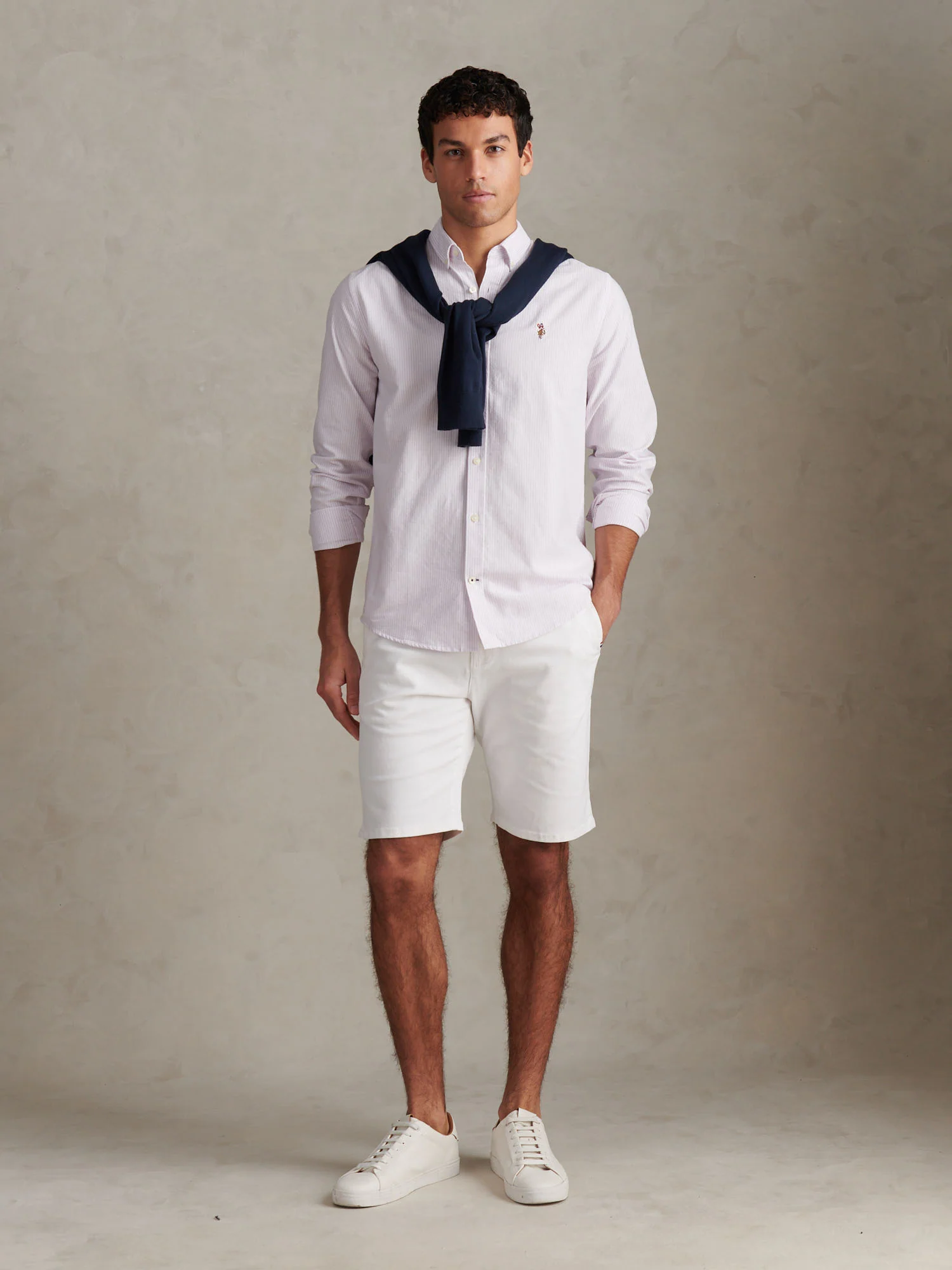 Mens Oxford Stripe  Shirt Lilac Breeze - Image 3