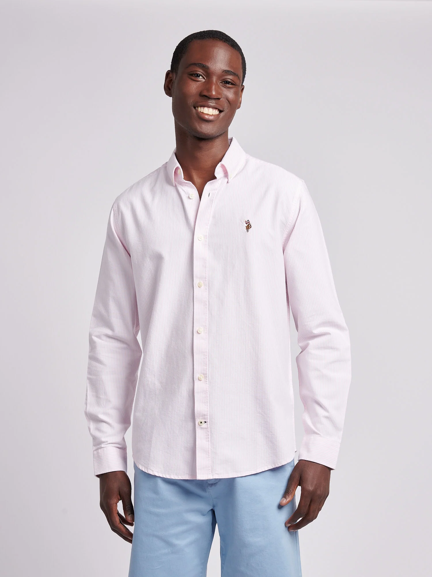 Mens Oxford Stripe  Shirt Tickled Pink