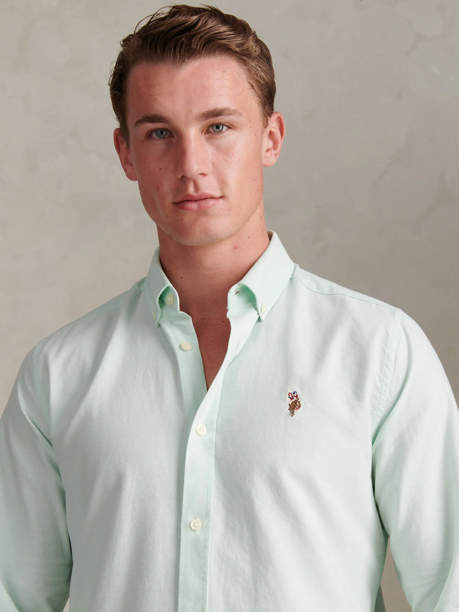 Mens Peached Oxford Shirt Bay - Image 2