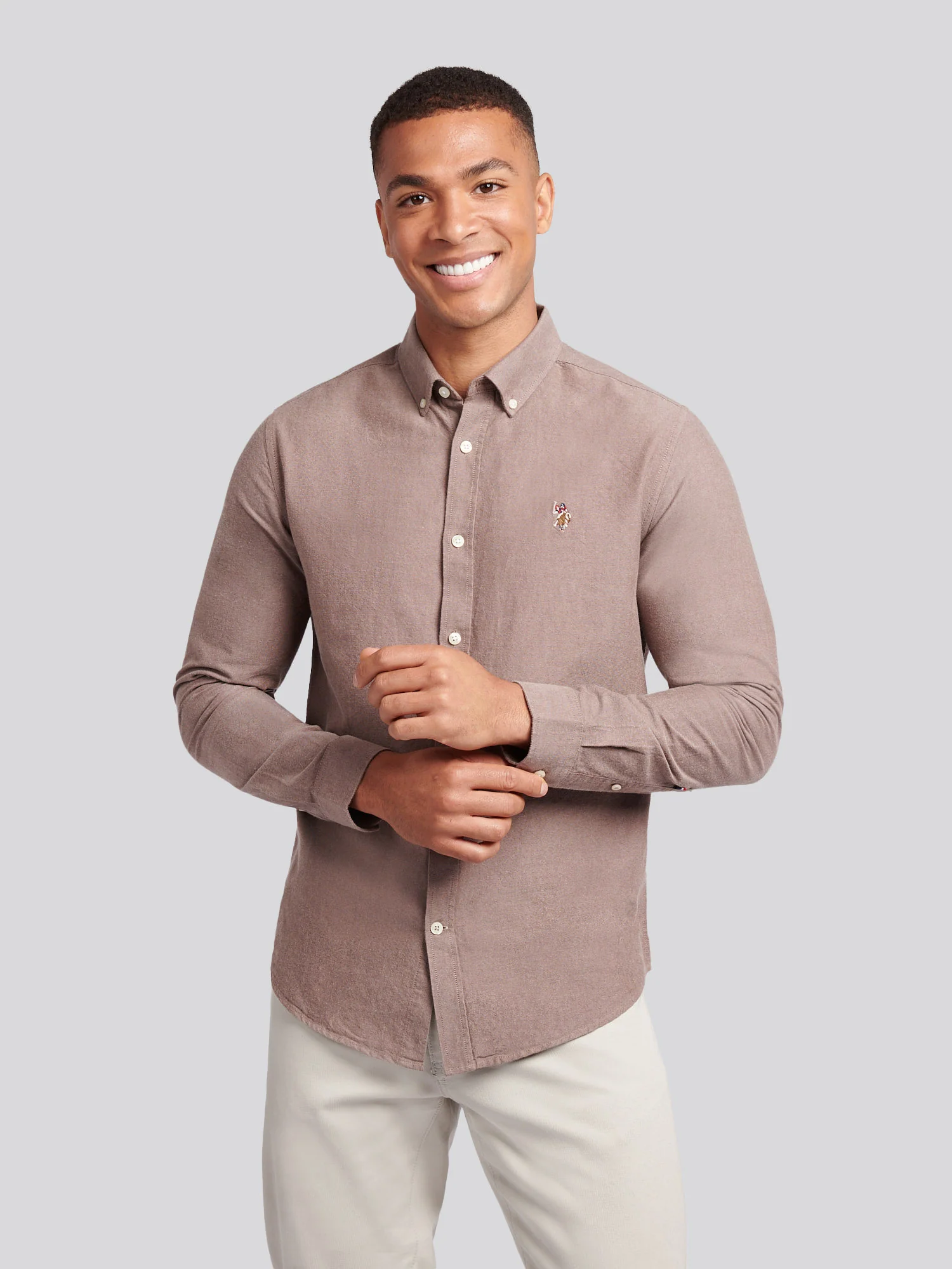 Mens Peached Oxford Shirt Chocolate Martini