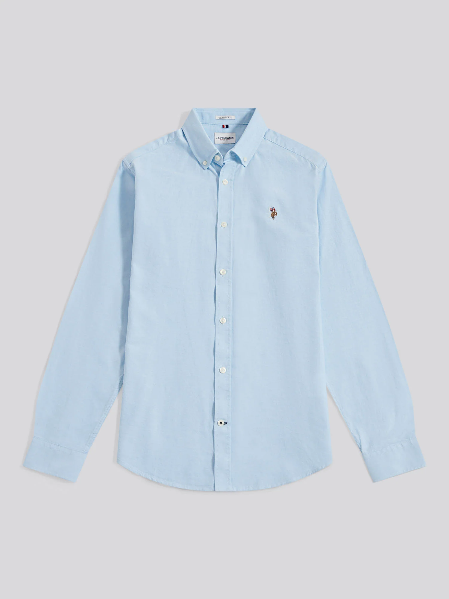 Mens Peached Oxford Shirt Ice Blue - Image 5