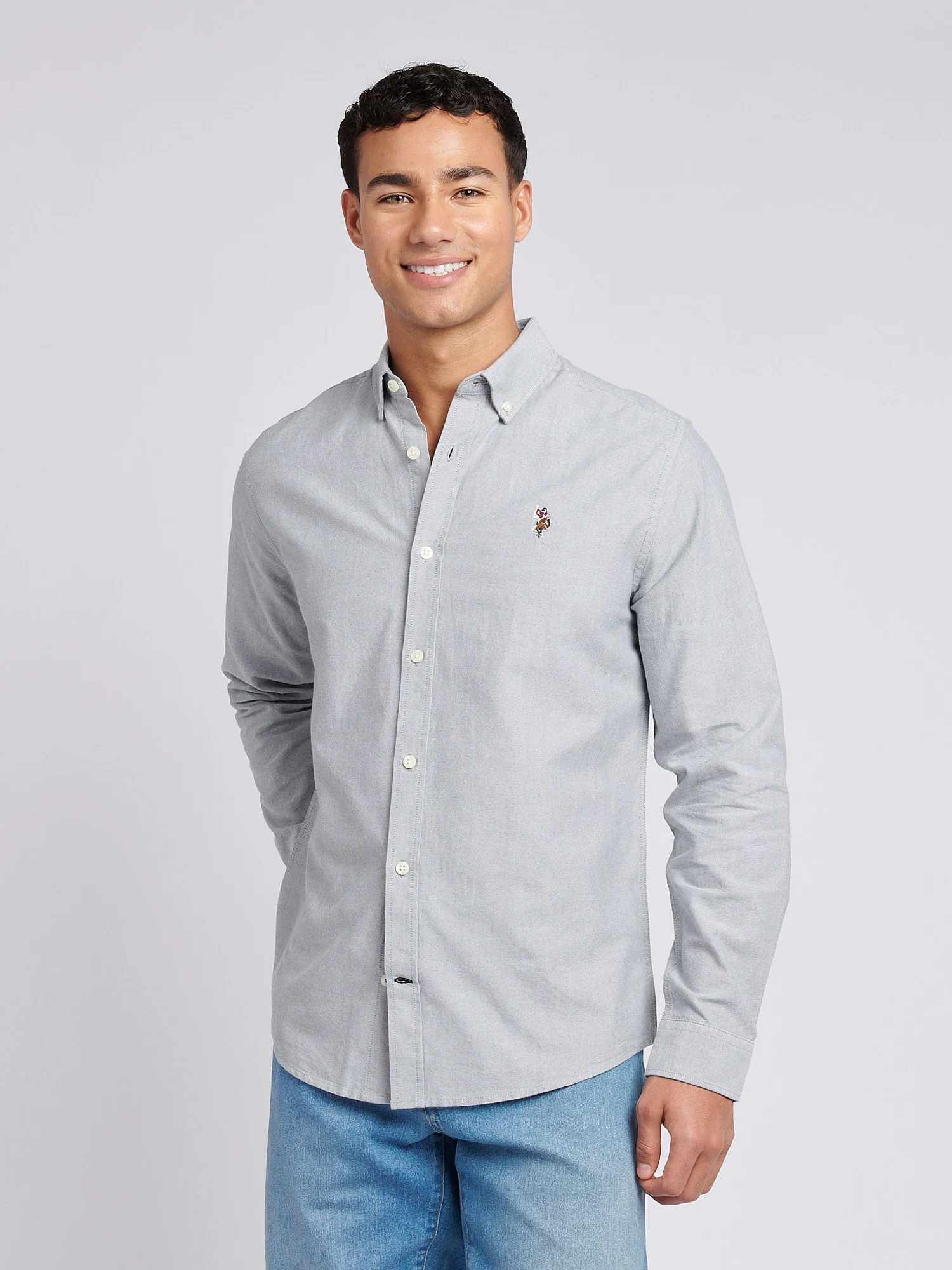 Mens Peached Oxford Shirt Mulled Basil