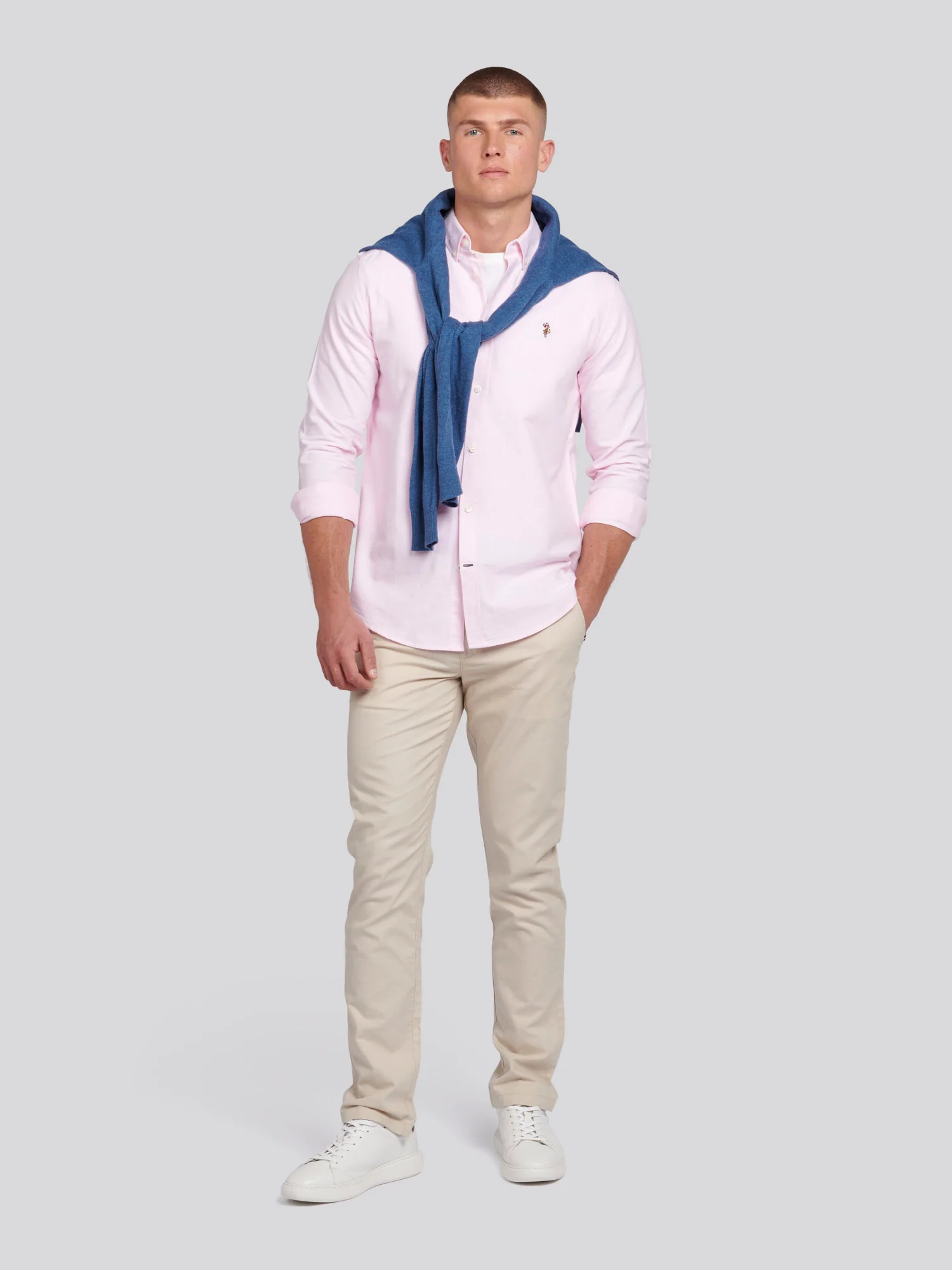 Mens Peached Oxford Shirt Orchid Pink - Image 3