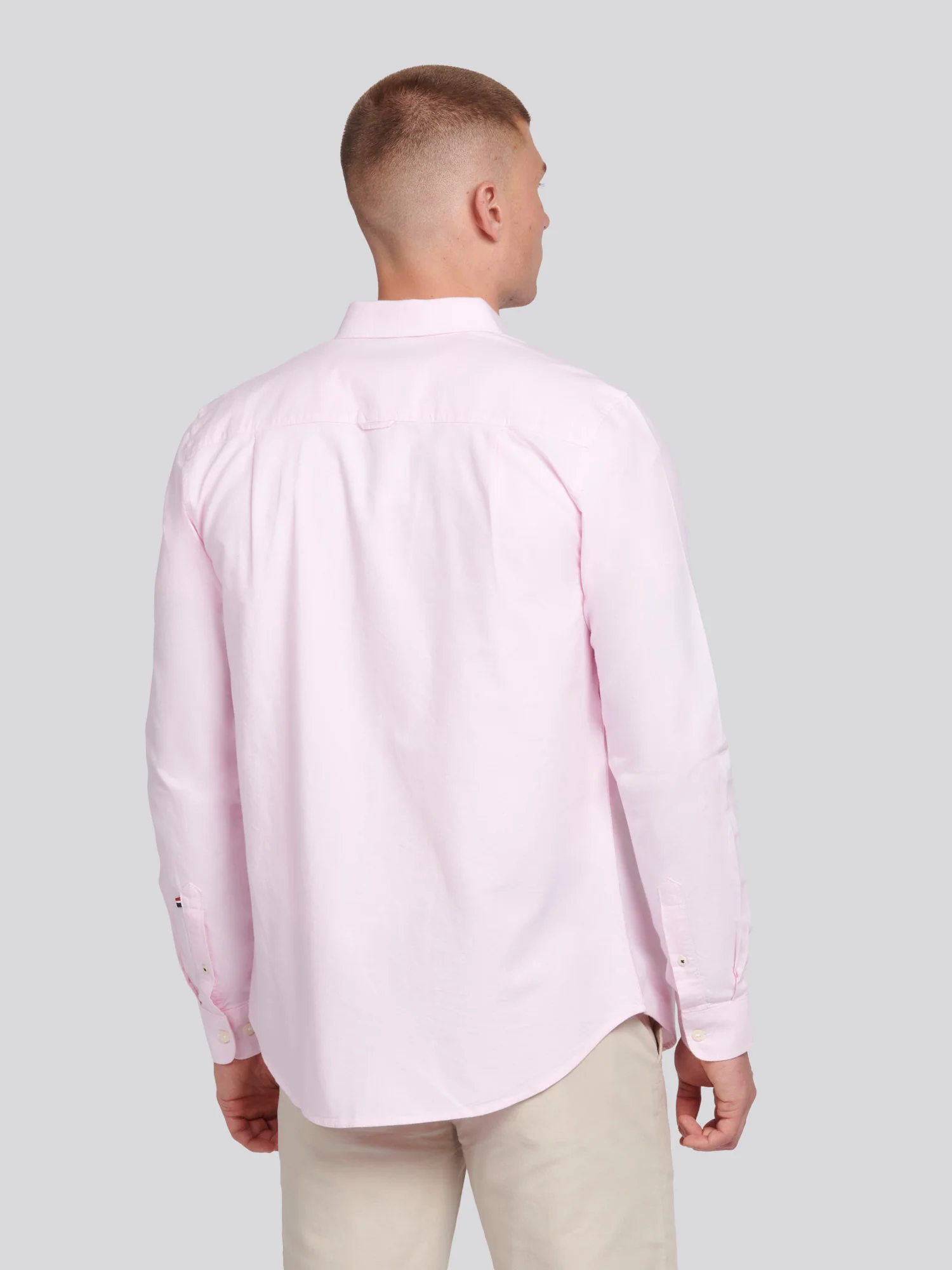 Mens Peached Oxford Shirt Orchid Pink - Image 4