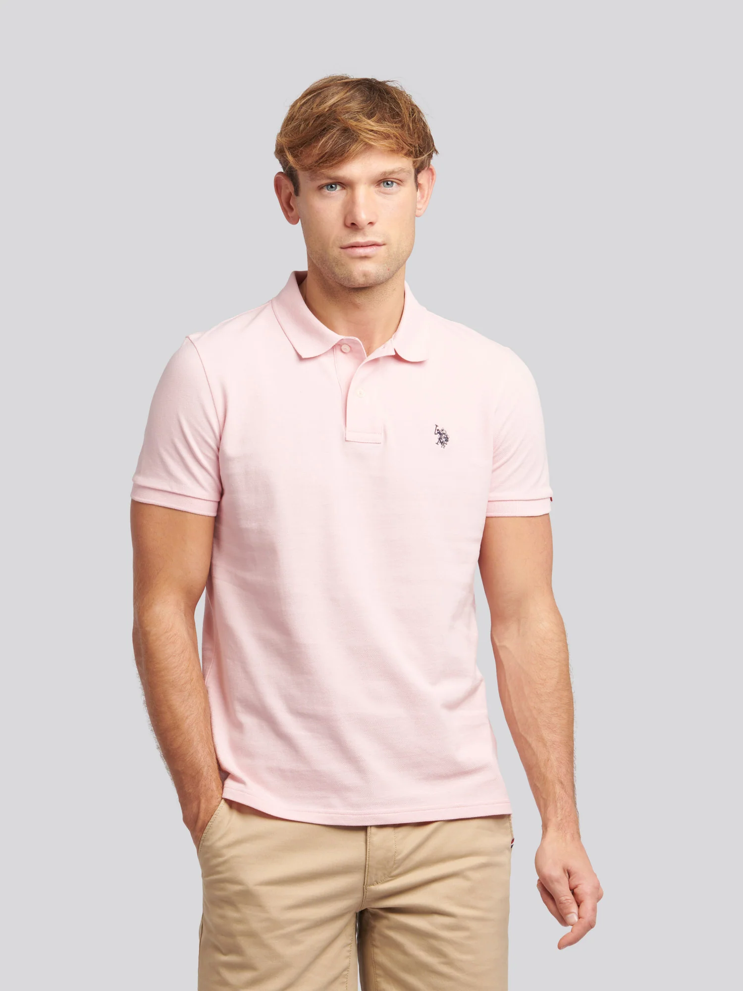 Mens Double Horsemen Polo Shirt Tickled Pink